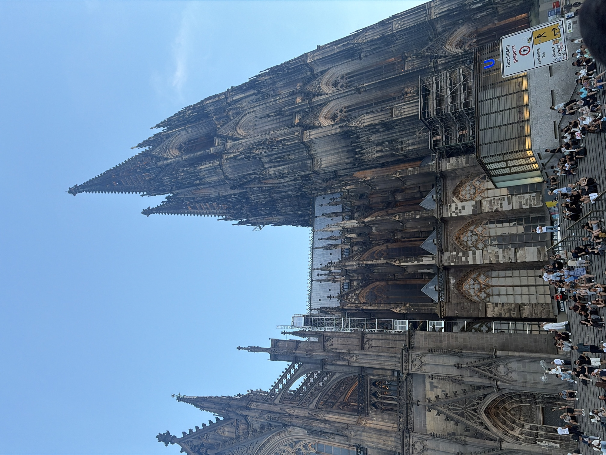 Vigil or rally at Cologne Cathedral plaza, tea lights and crowd