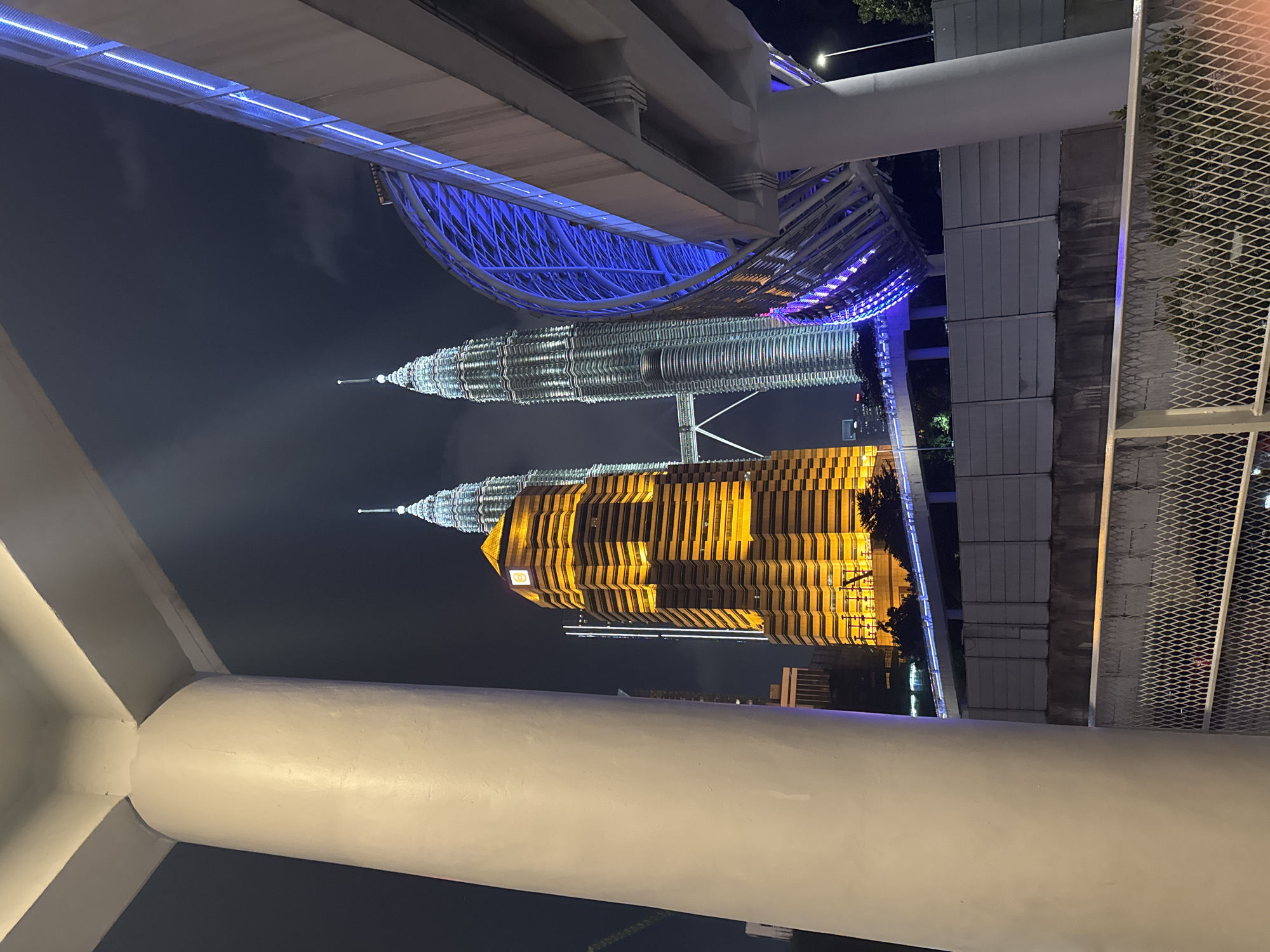 Night around Petronas Twin Towers, KLCC park and street food