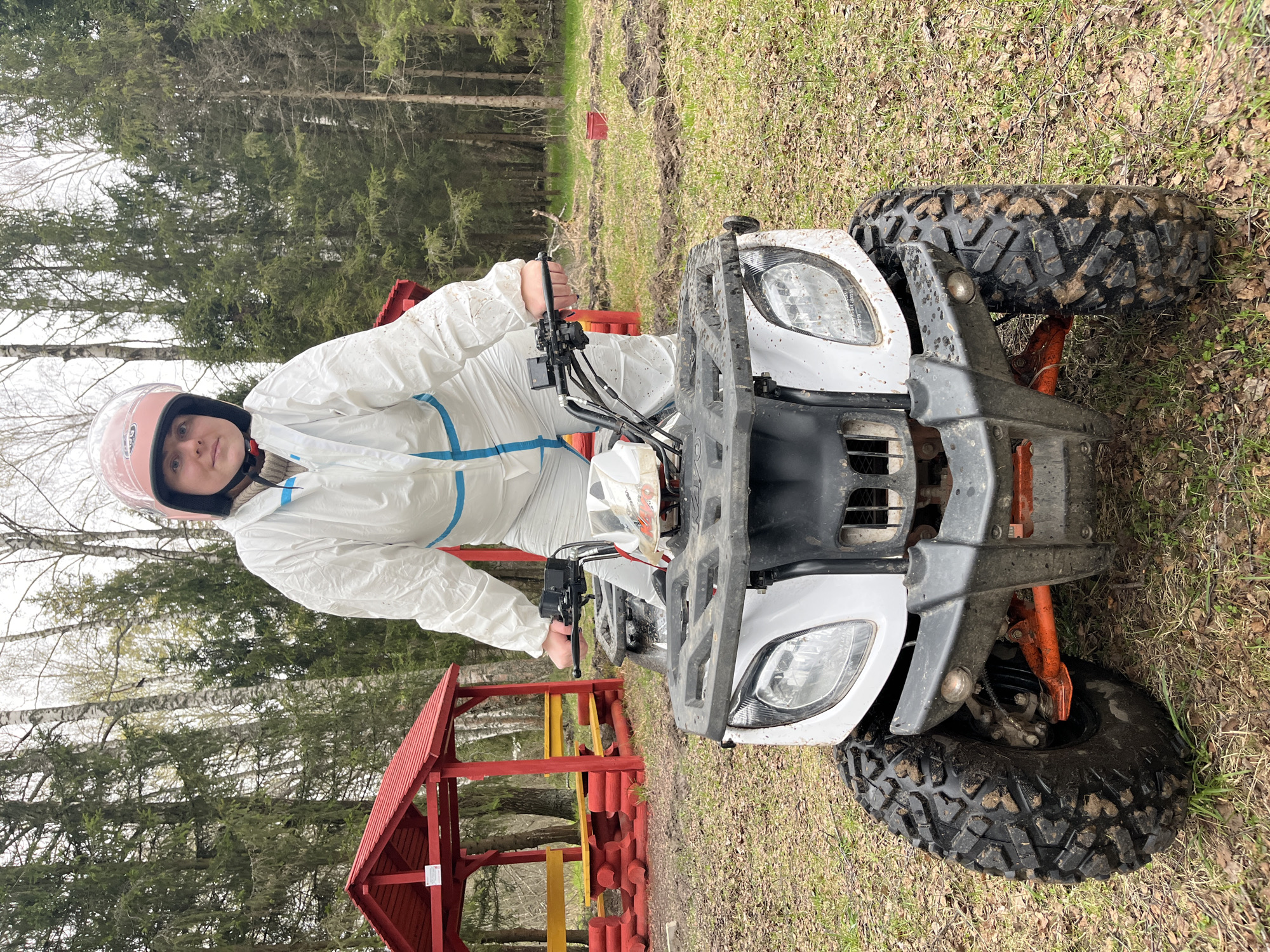 ATV riders in protective gear spotted near Russian picnic areas