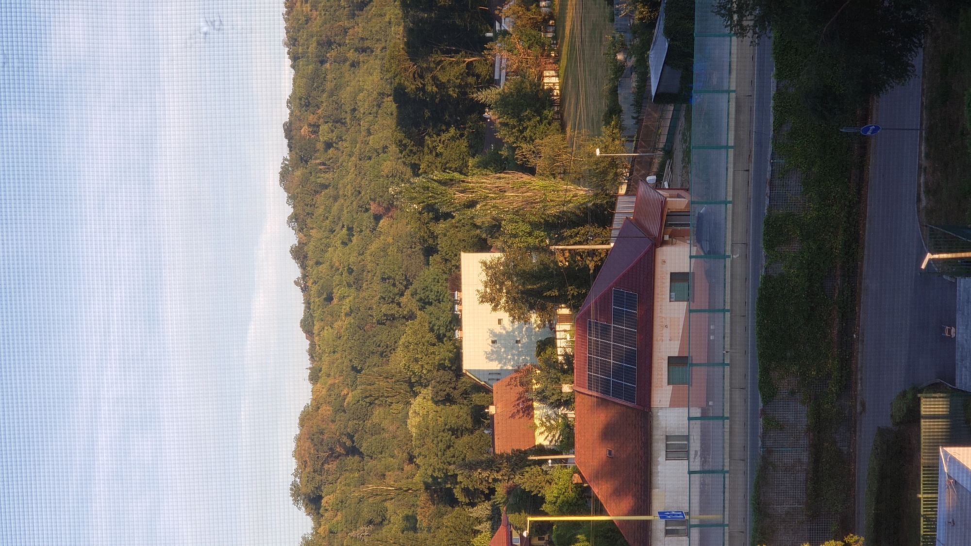 Prešov residential streets and skyline in late afternoon light