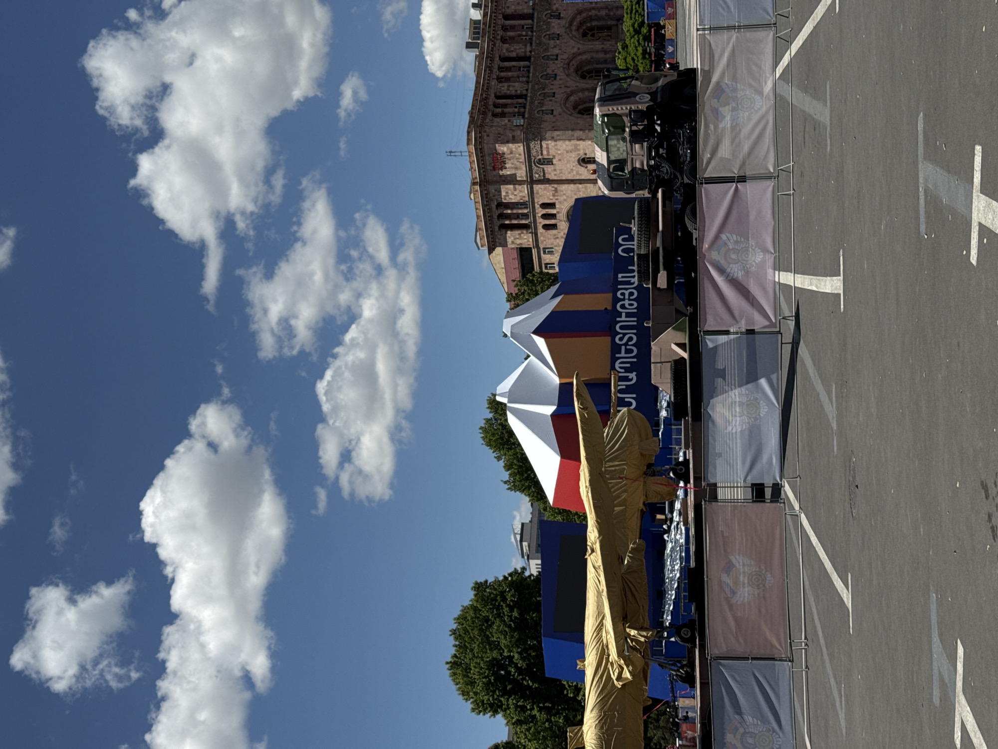 Military parade preparations underway in Yerevan's Republic Square