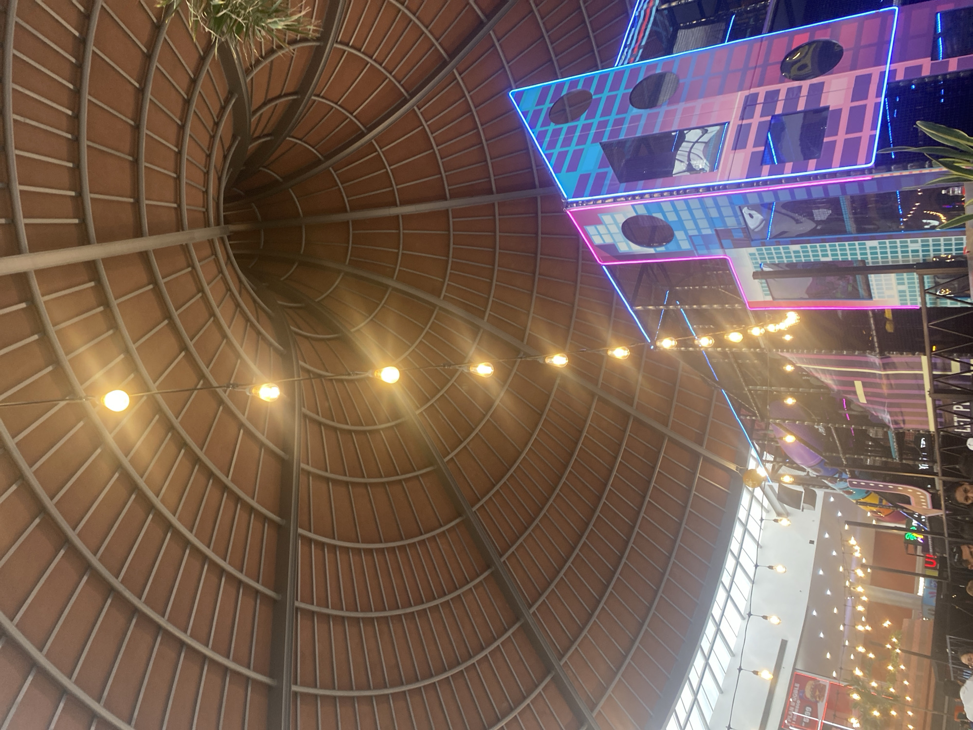 Sambil Margarita mall's distinctive conical architecture captured in Pampatar