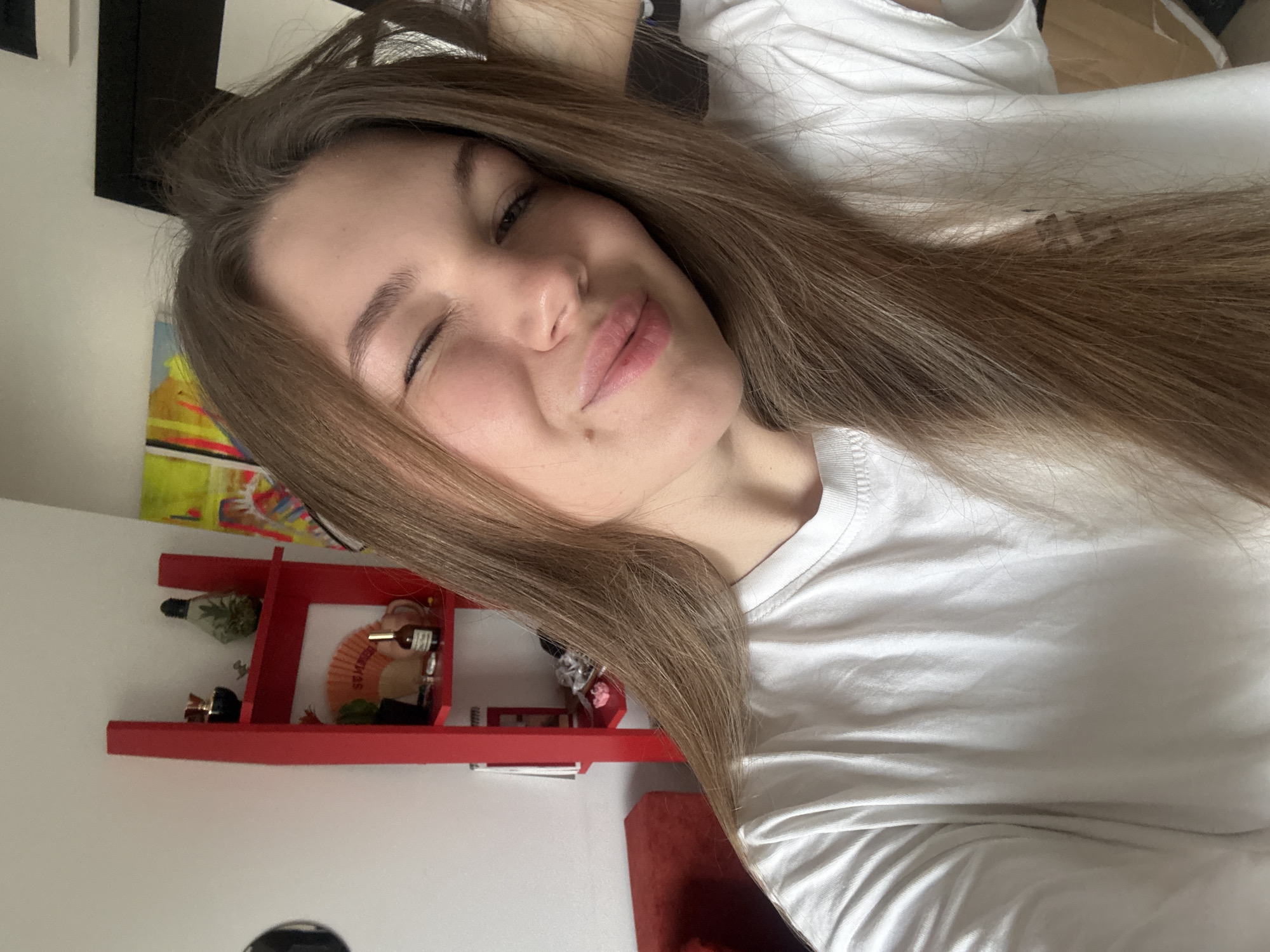 Woman takes winking selfie in Belgrade suburb