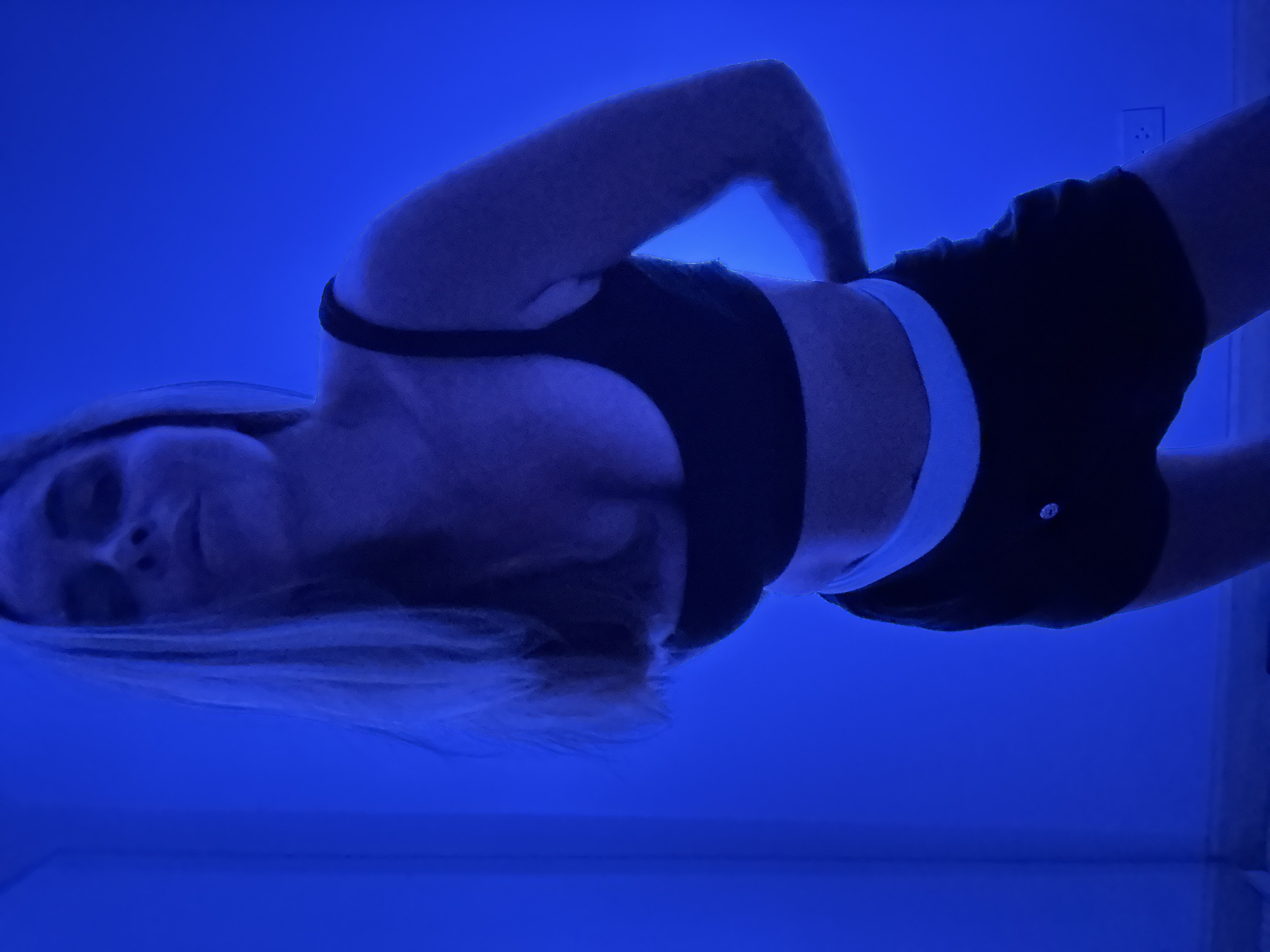 Blue-lit room photo session in Ko Samui, Thailand