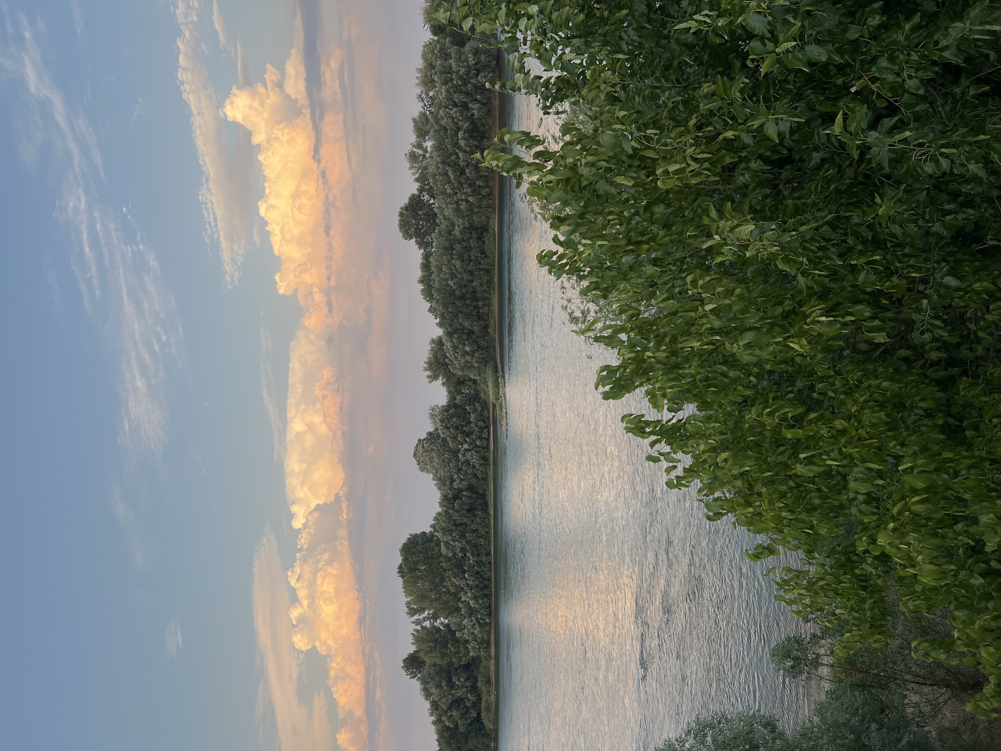 Sunset evening at Bender's riverside promenade on the Dniester