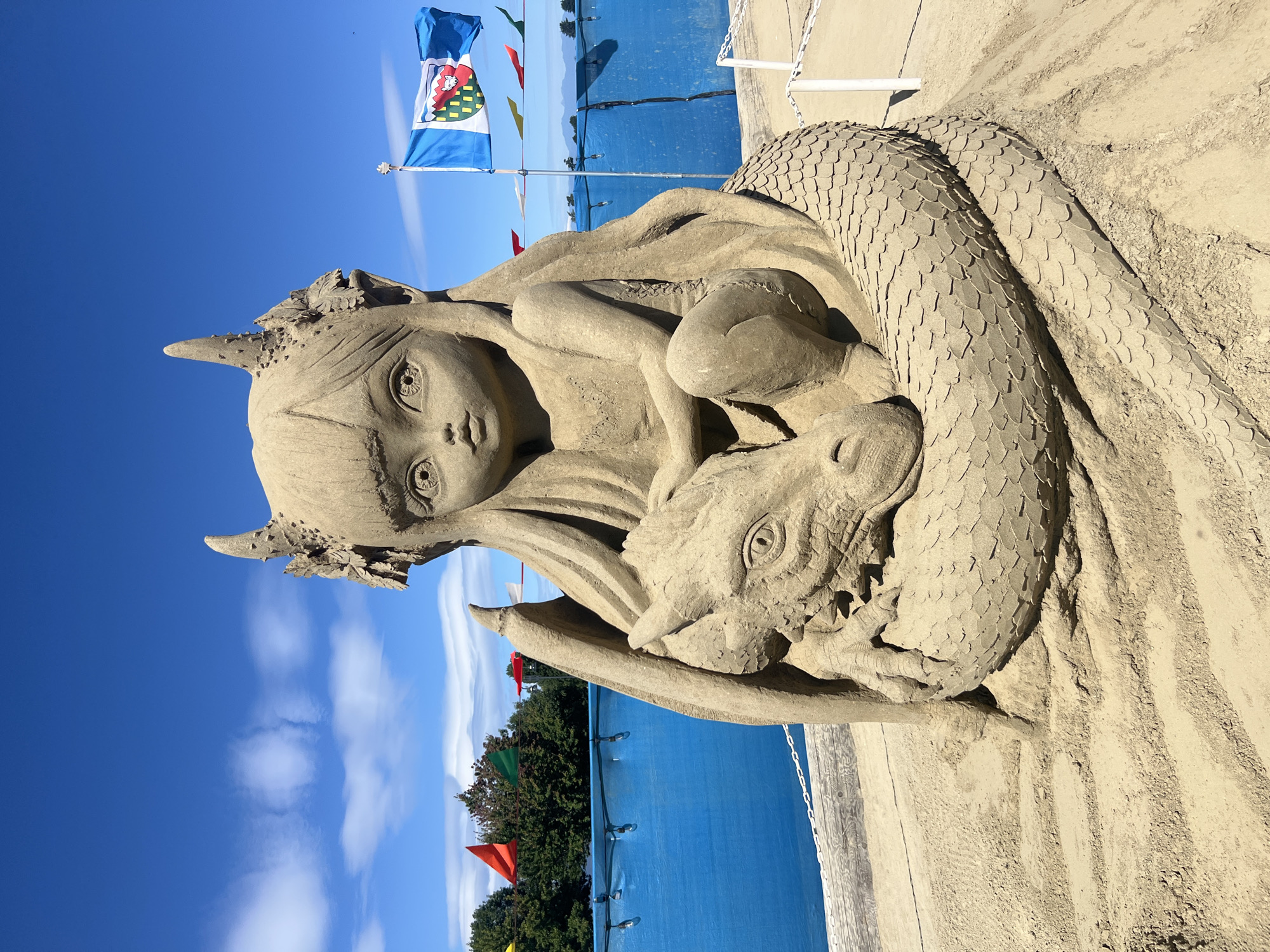 Sand sculpture festival on the beach in Parksville, BC
