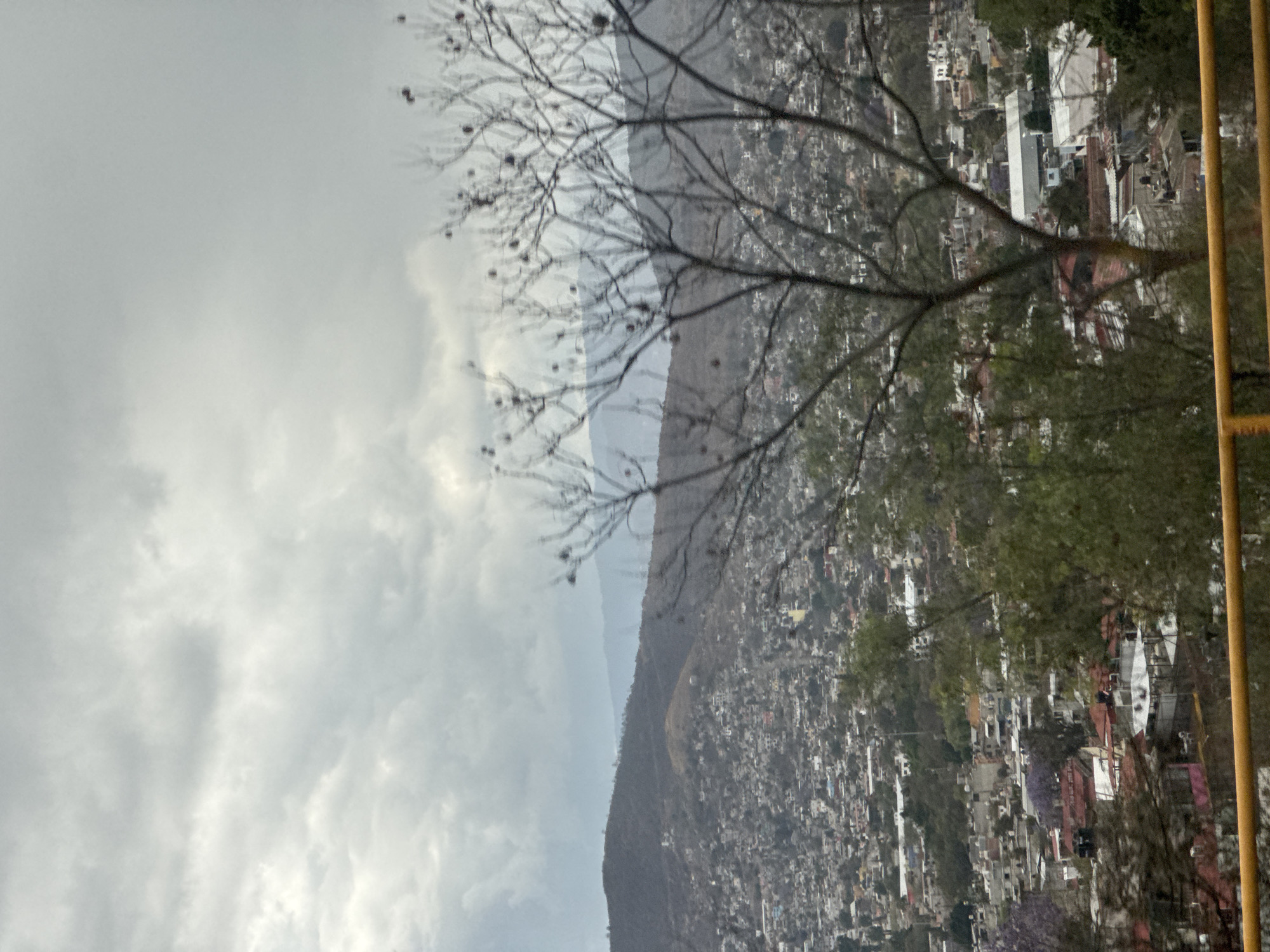 Cloudy evening view captured of Oaxaca City from elevated position