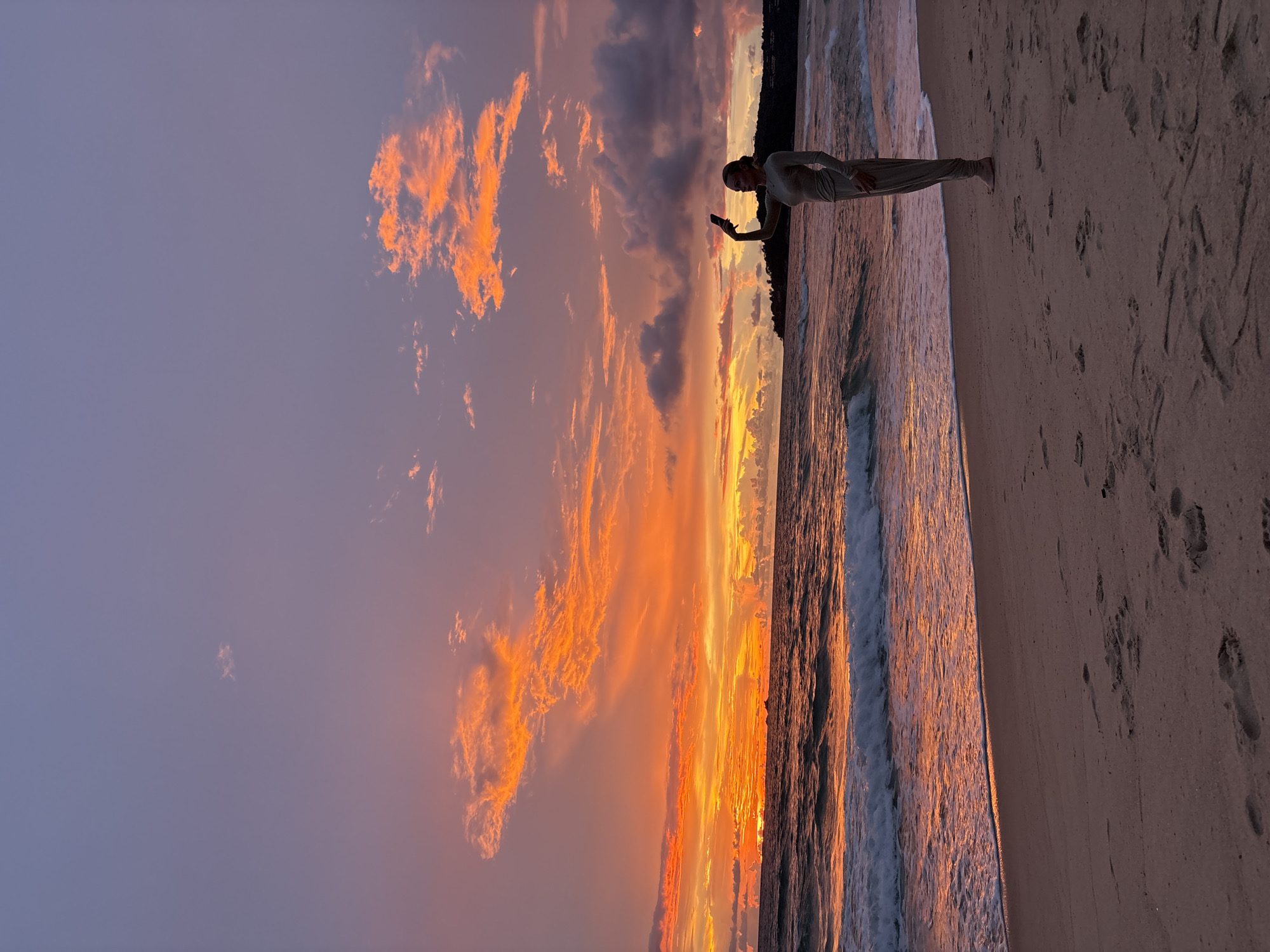 Sunset beach moment in Choeng Thale, Thailand