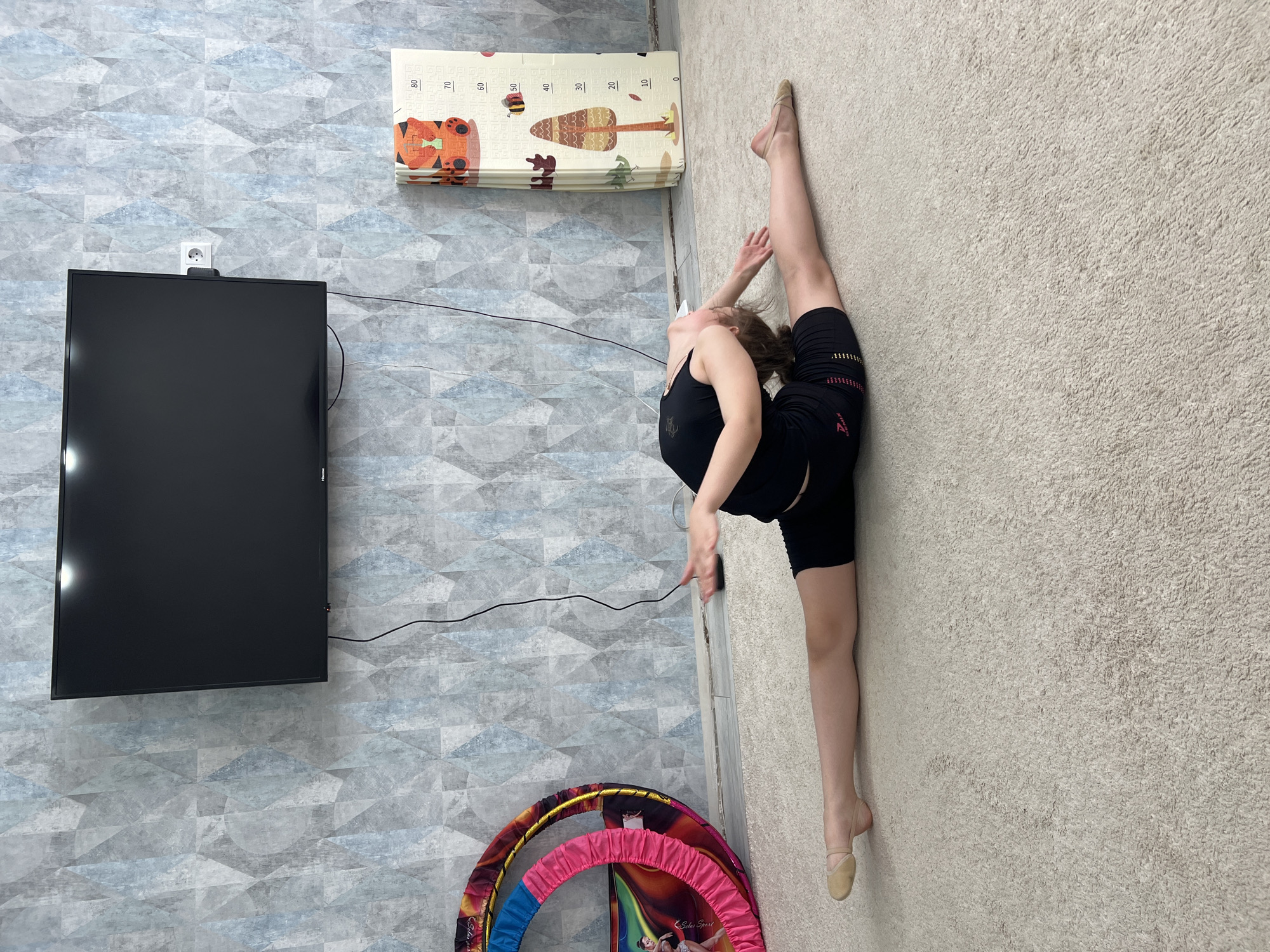 Morning gymnastics training documented in Chaikovsky, Russia