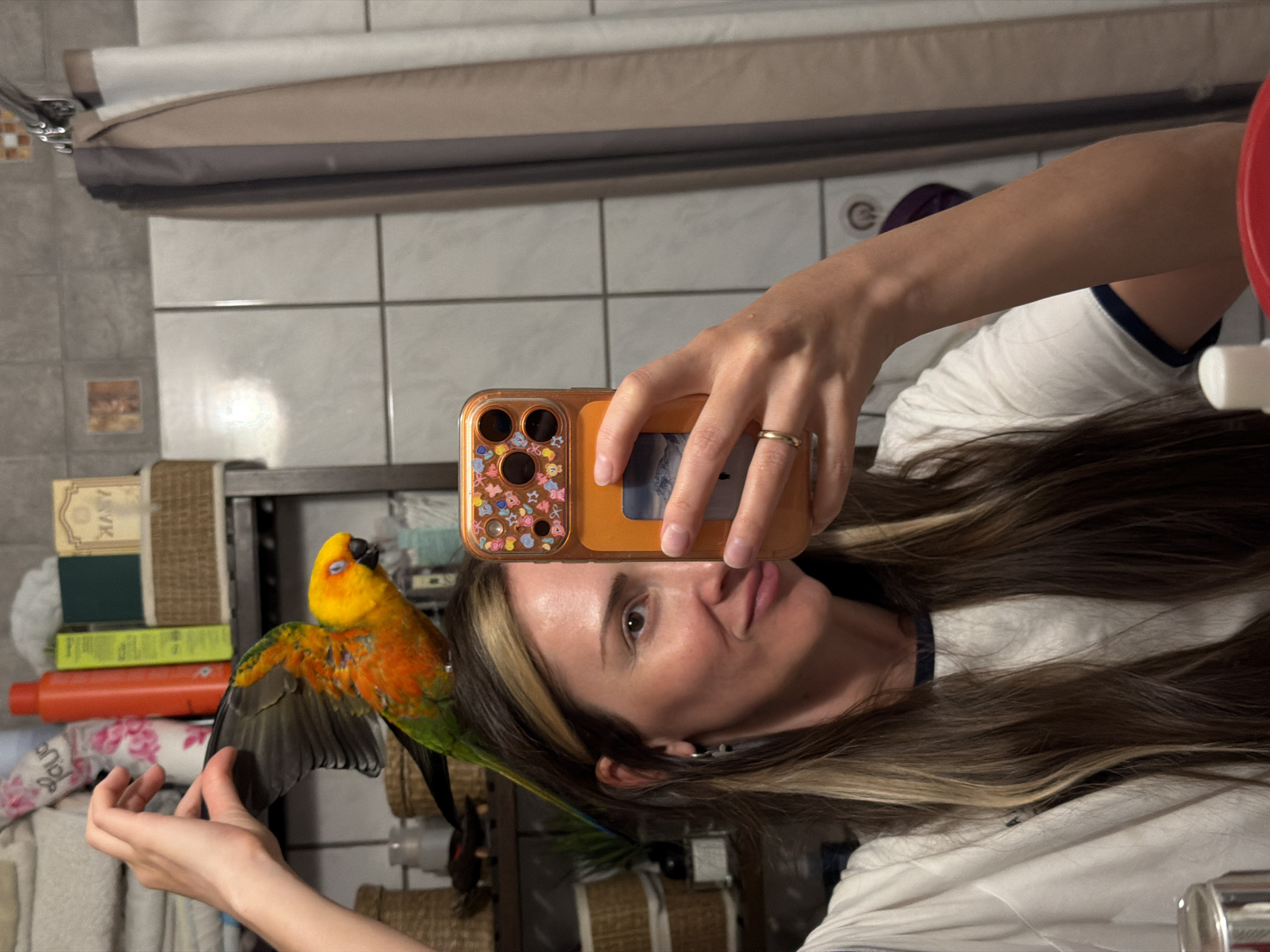 Person Takes Mirror Selfie in Khimki Bathroom