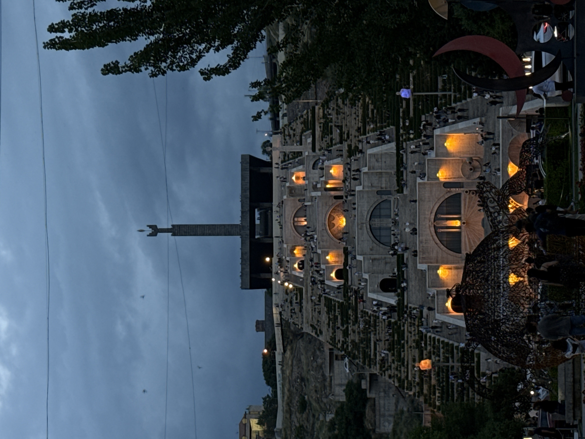 Evening art installations documented across central Yerevan public spaces