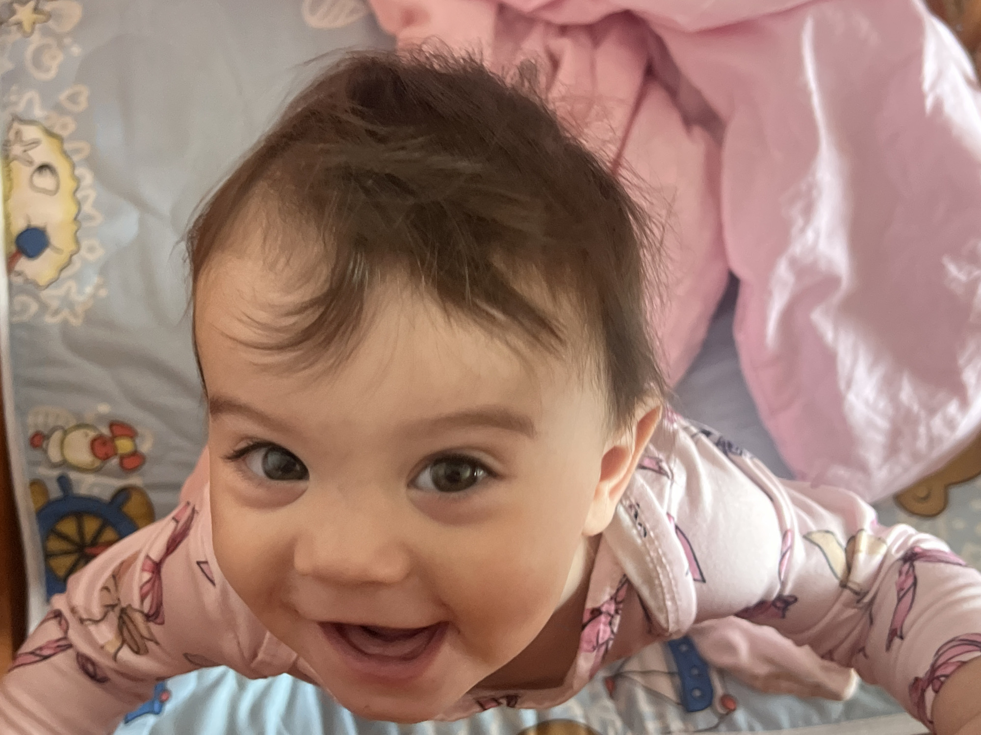 Baby's morning moments captured in Elena, Bulgaria home