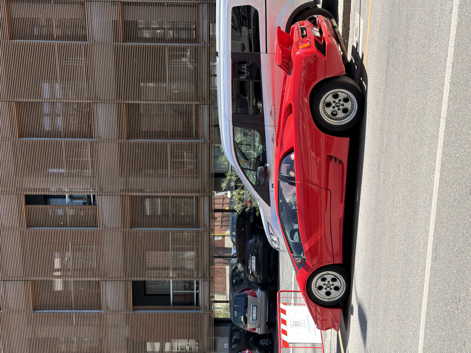 Red Lamborghini Diablo spotted parked on Milan street