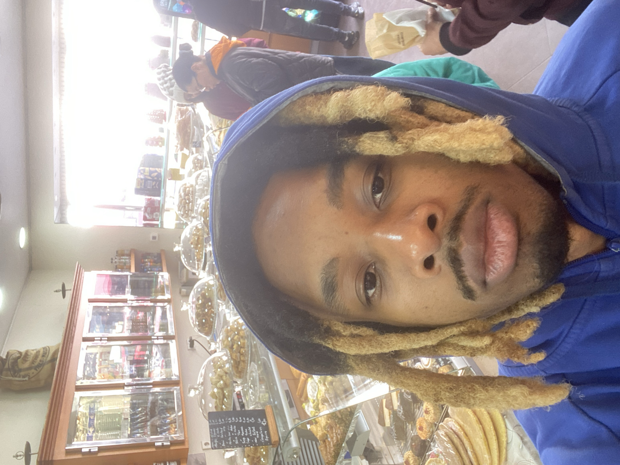 Selfie taken inside bakery in Le Pré-Saint-Gervais