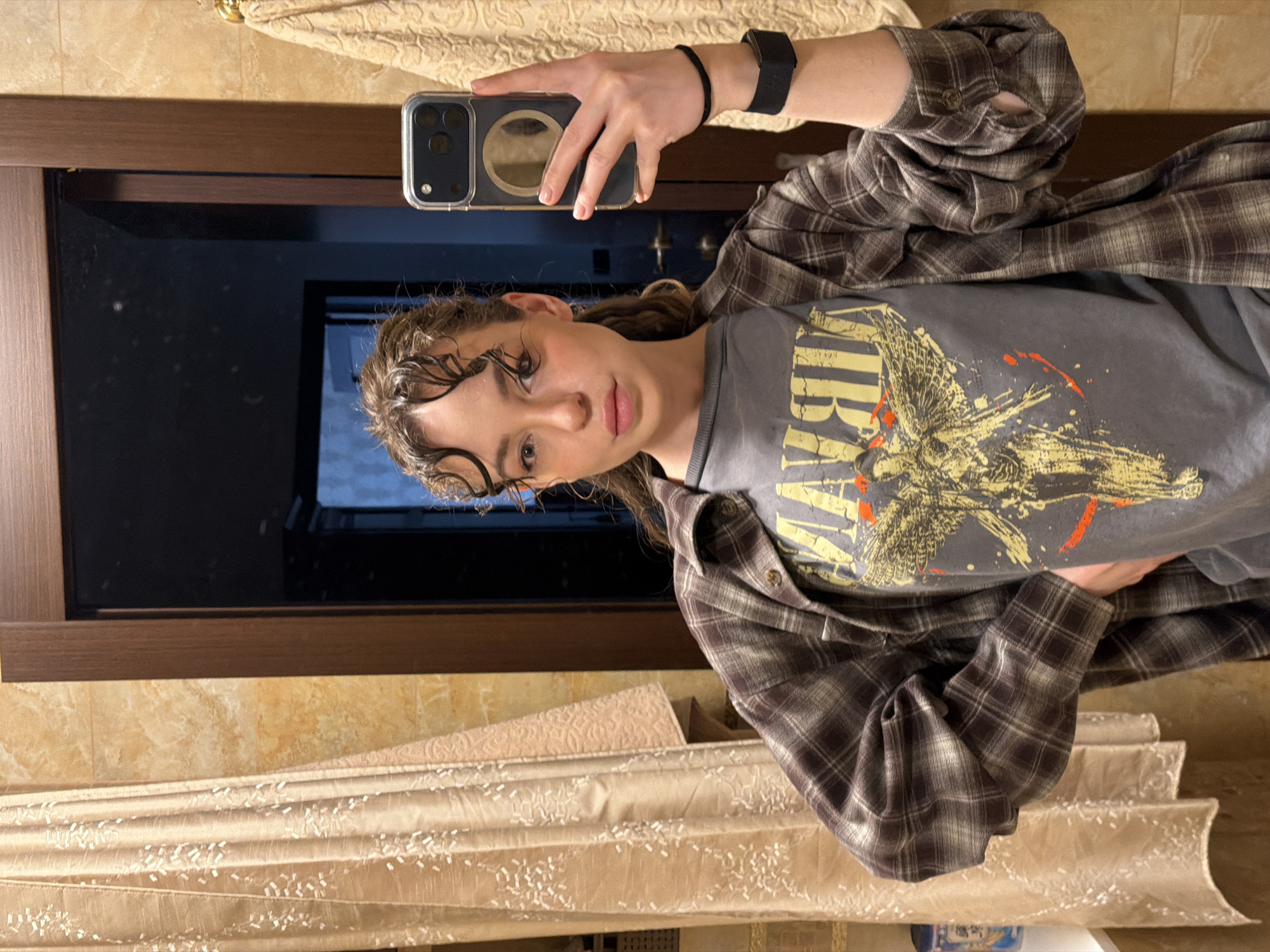 Person takes bathroom selfie in Khimki, Russia