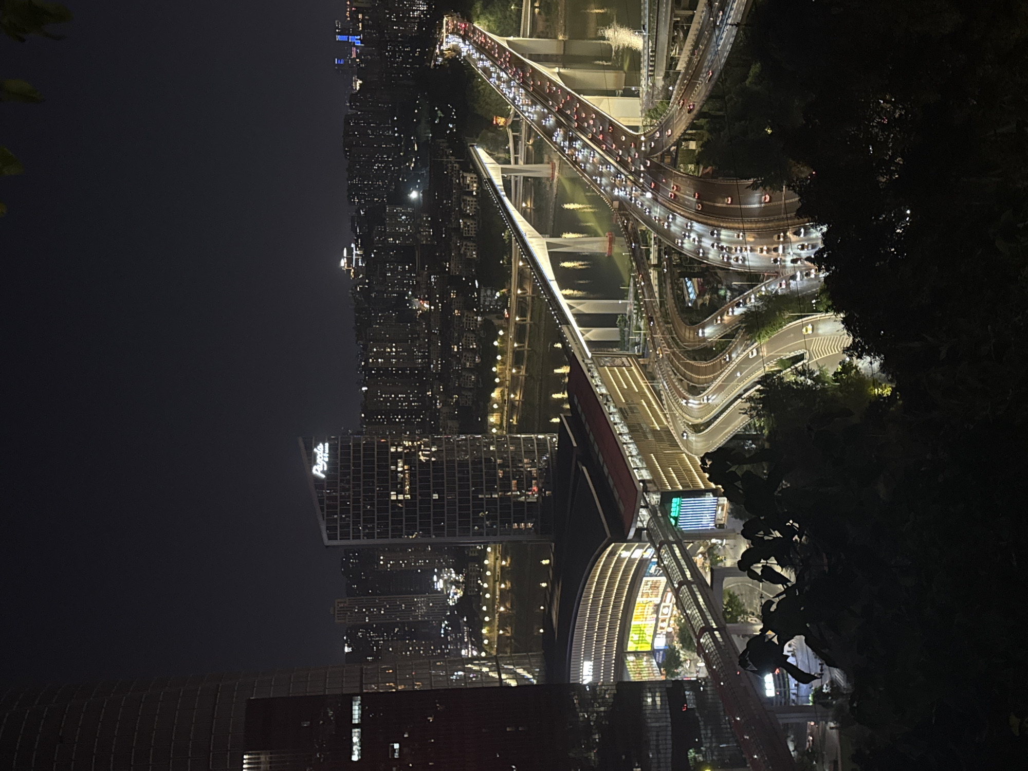 Nighttime cityscape views captured in Yuzhong District, China