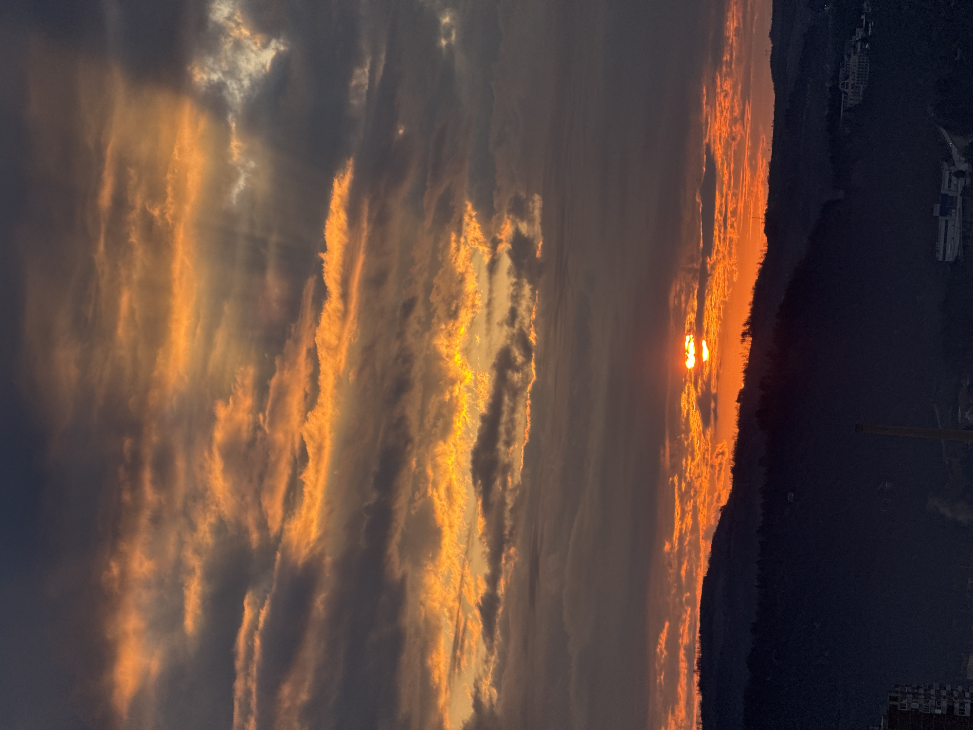 Sunrise captured over Veliko Tarnovo Bulgaria mountain horizon