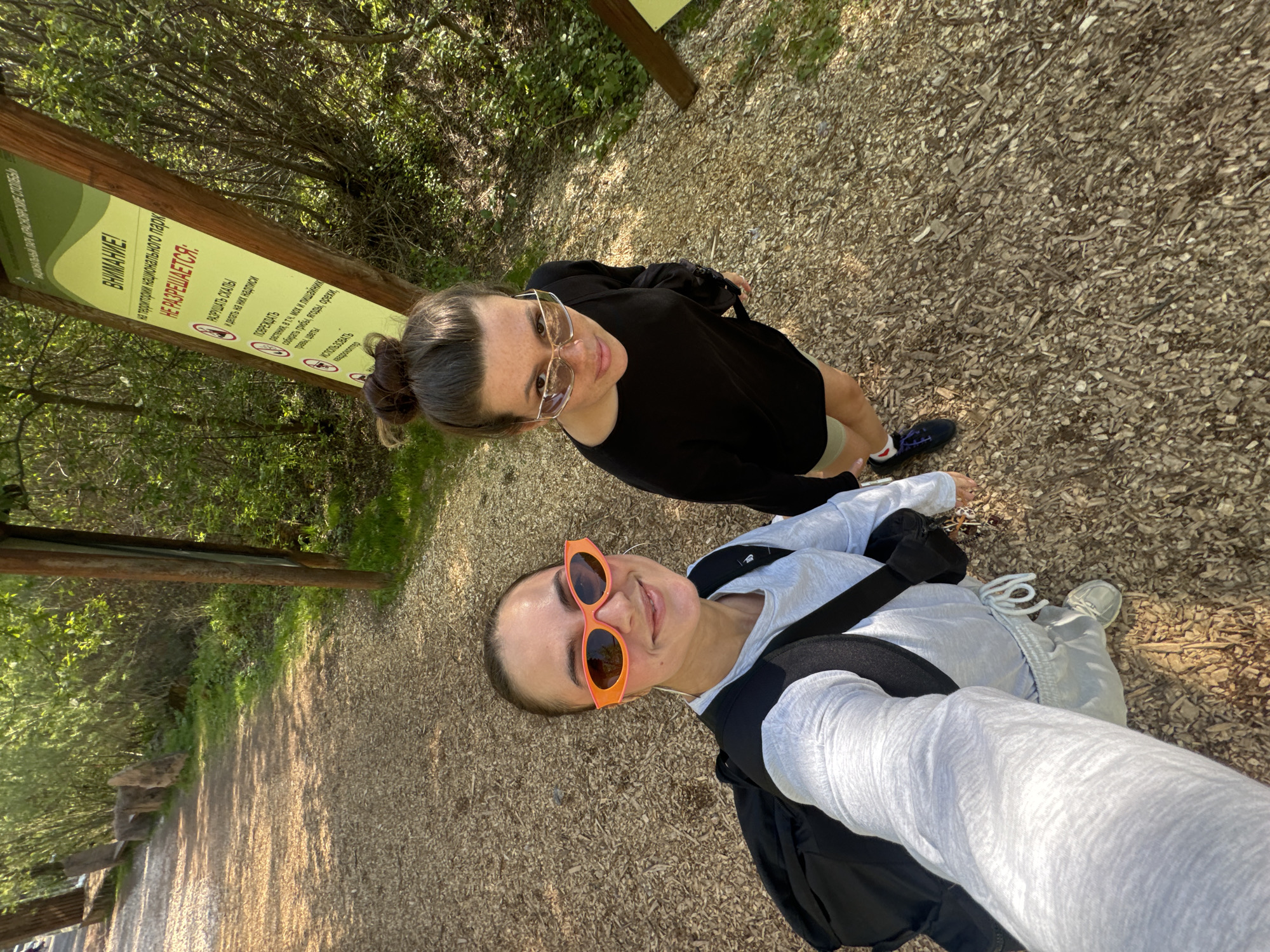 Visitor documents nature walk through Stolby National Park, Krasnoyarsk