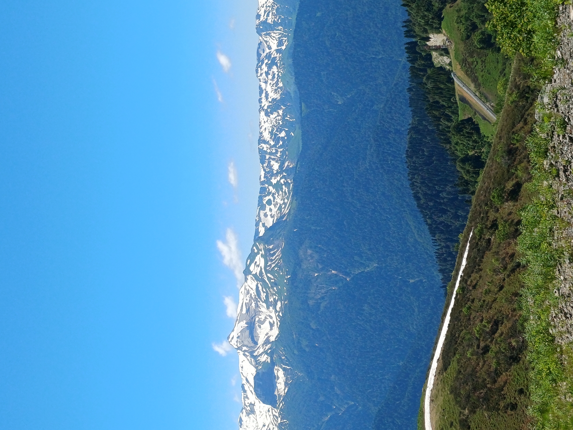Mountain road drive through Estosadok's forested Caucasus peaks