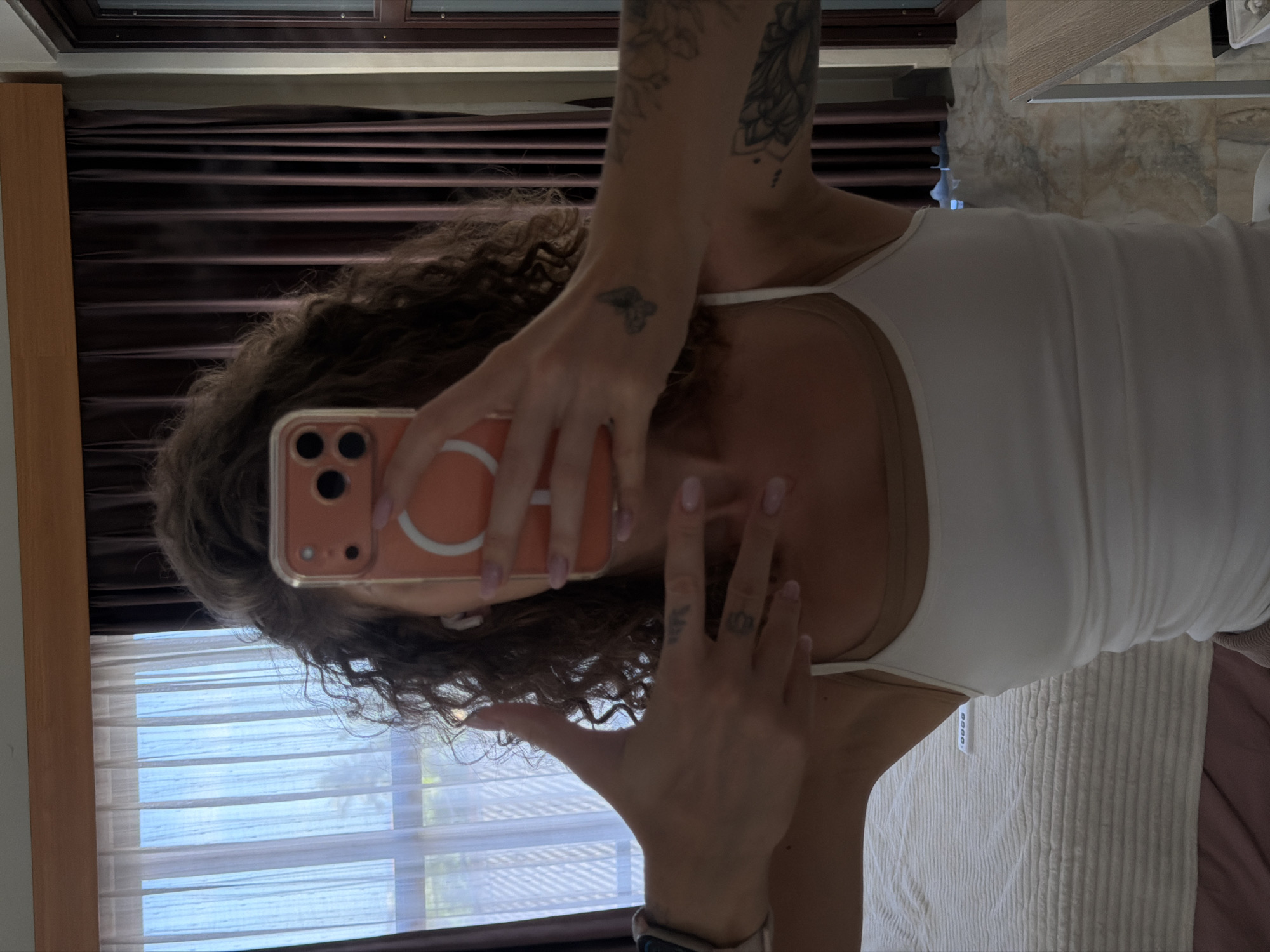 Mirror selfie session in a North Kuta bedroom, Bali