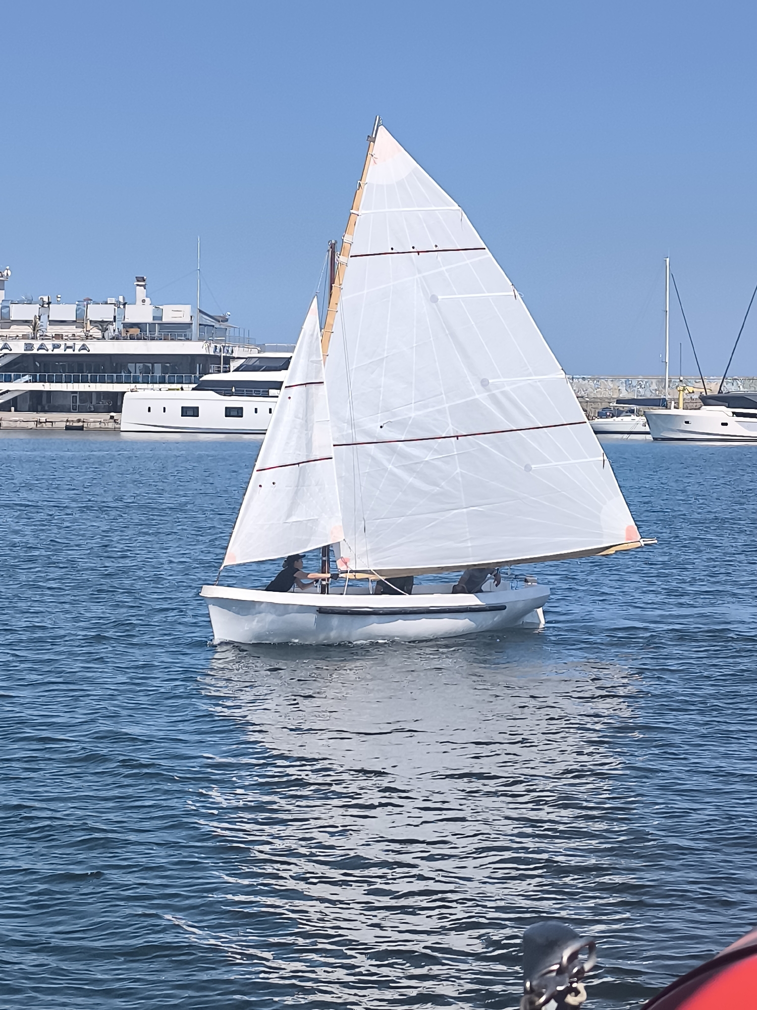 Sailboats and a pirate ship cruise Varna's Black Sea coast