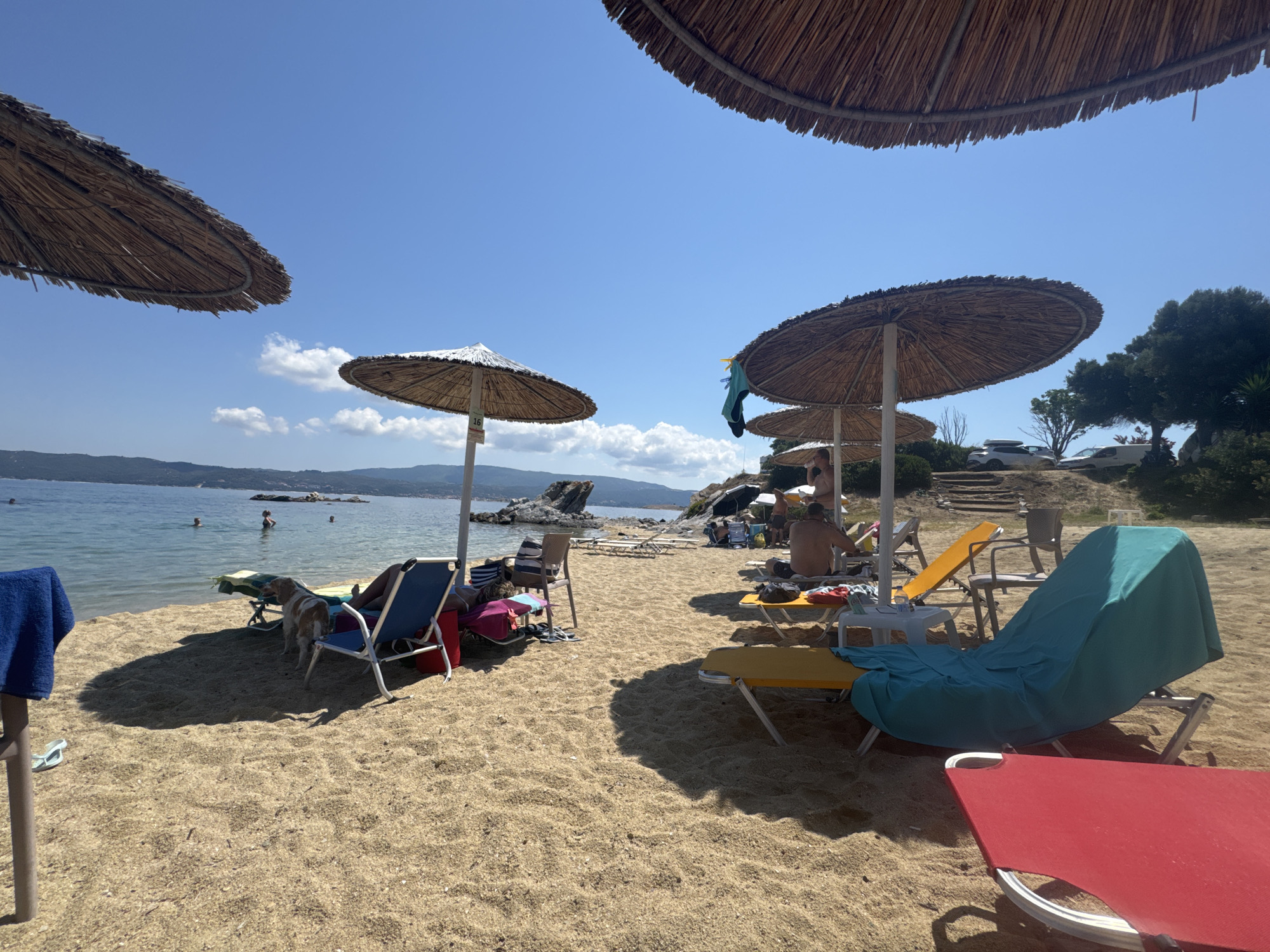Sunny beach day on Ammouliani island, Greece