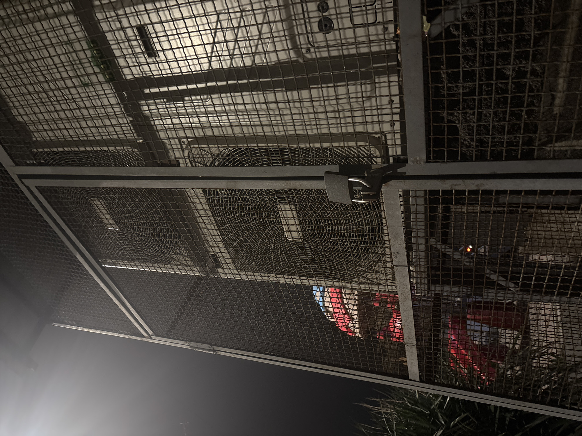 Secured air conditioning units photographed in Yerevan cage