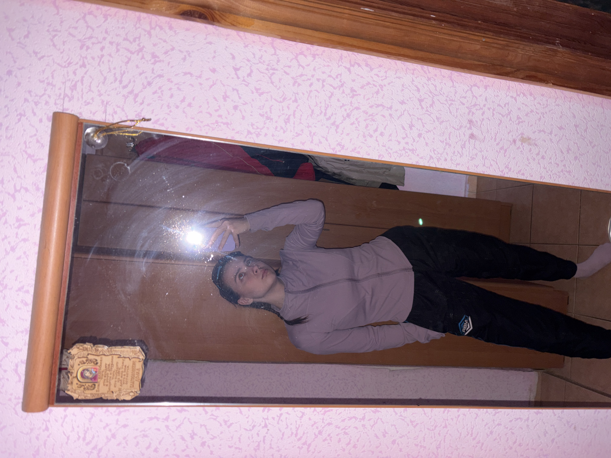 Young woman's morning routine documented in Прикамский, Russia