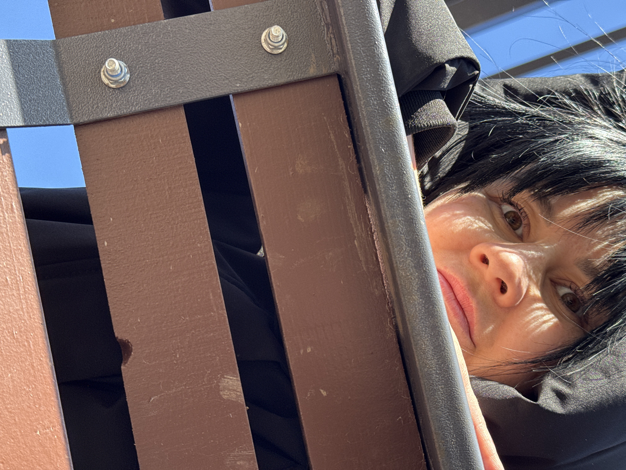 Woman and child enjoy early morning park visit in Zav'yalovo