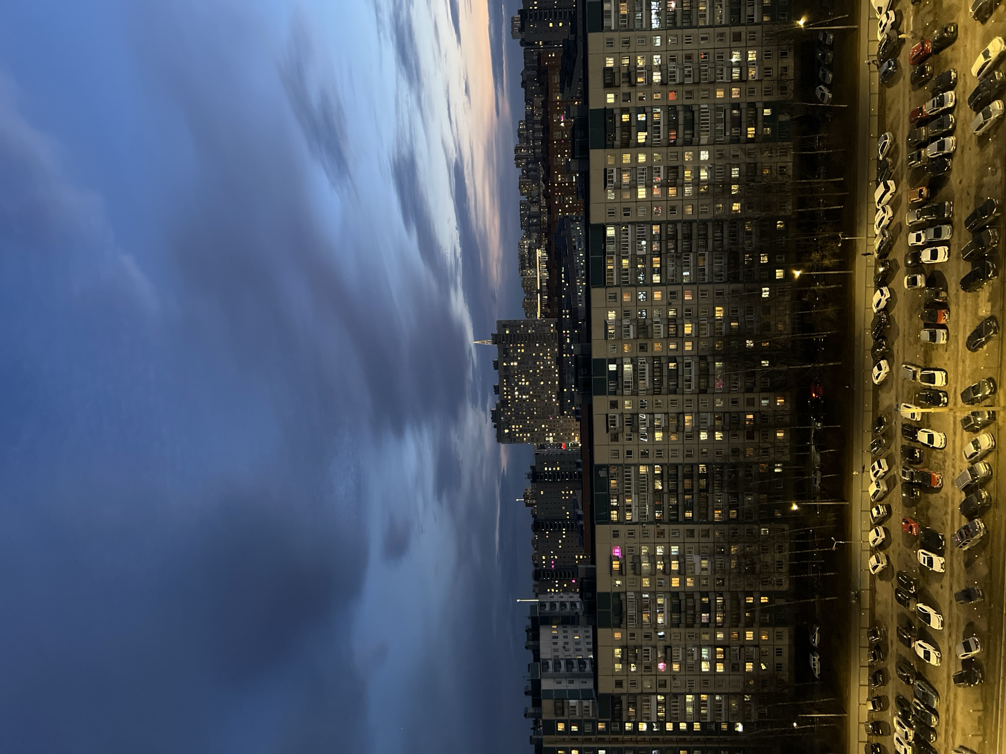 Evening cityscape documented in Saint Petersburg residential district