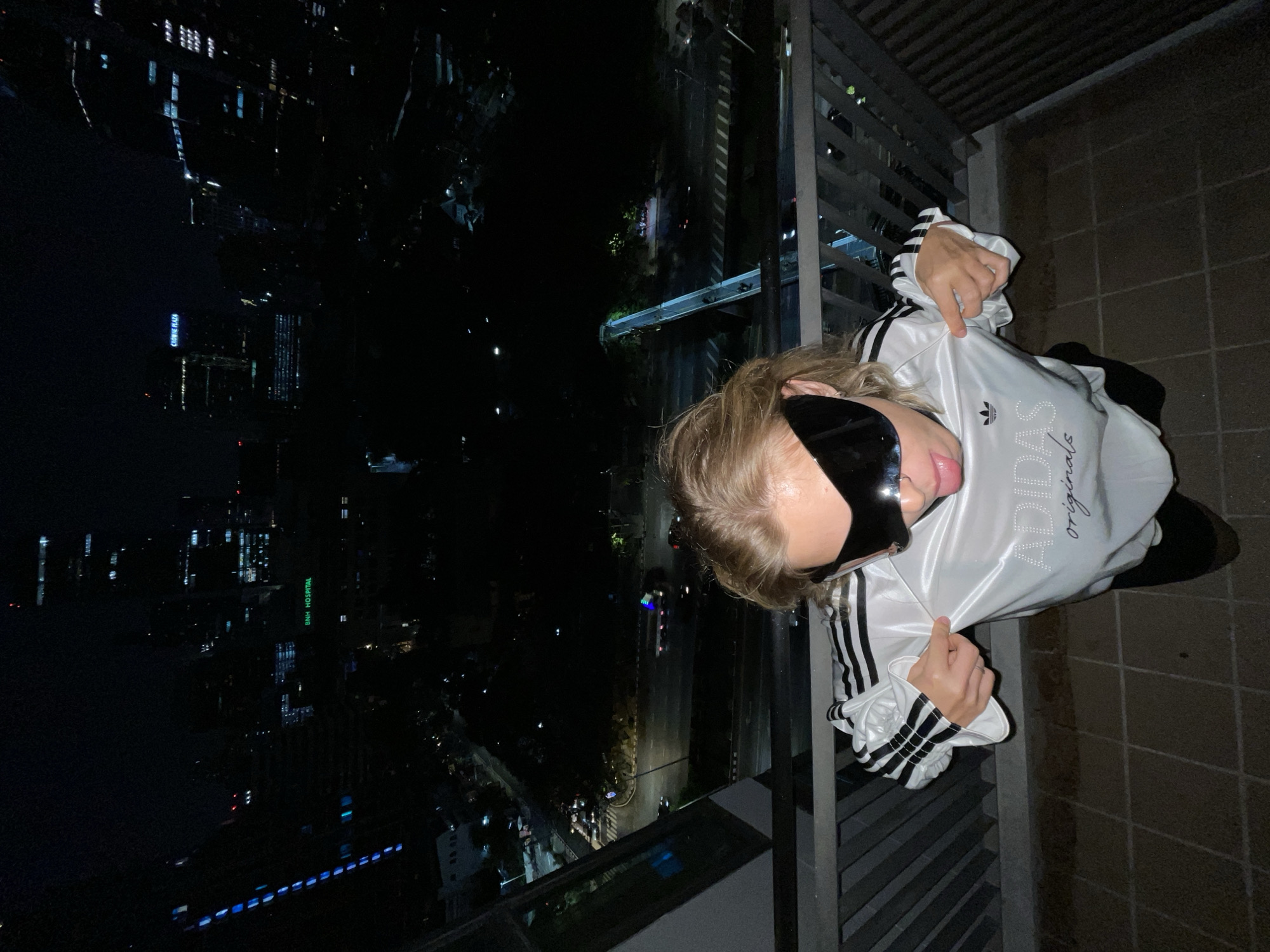 Nighttime Bangkok scenes captured from elevated vantage point