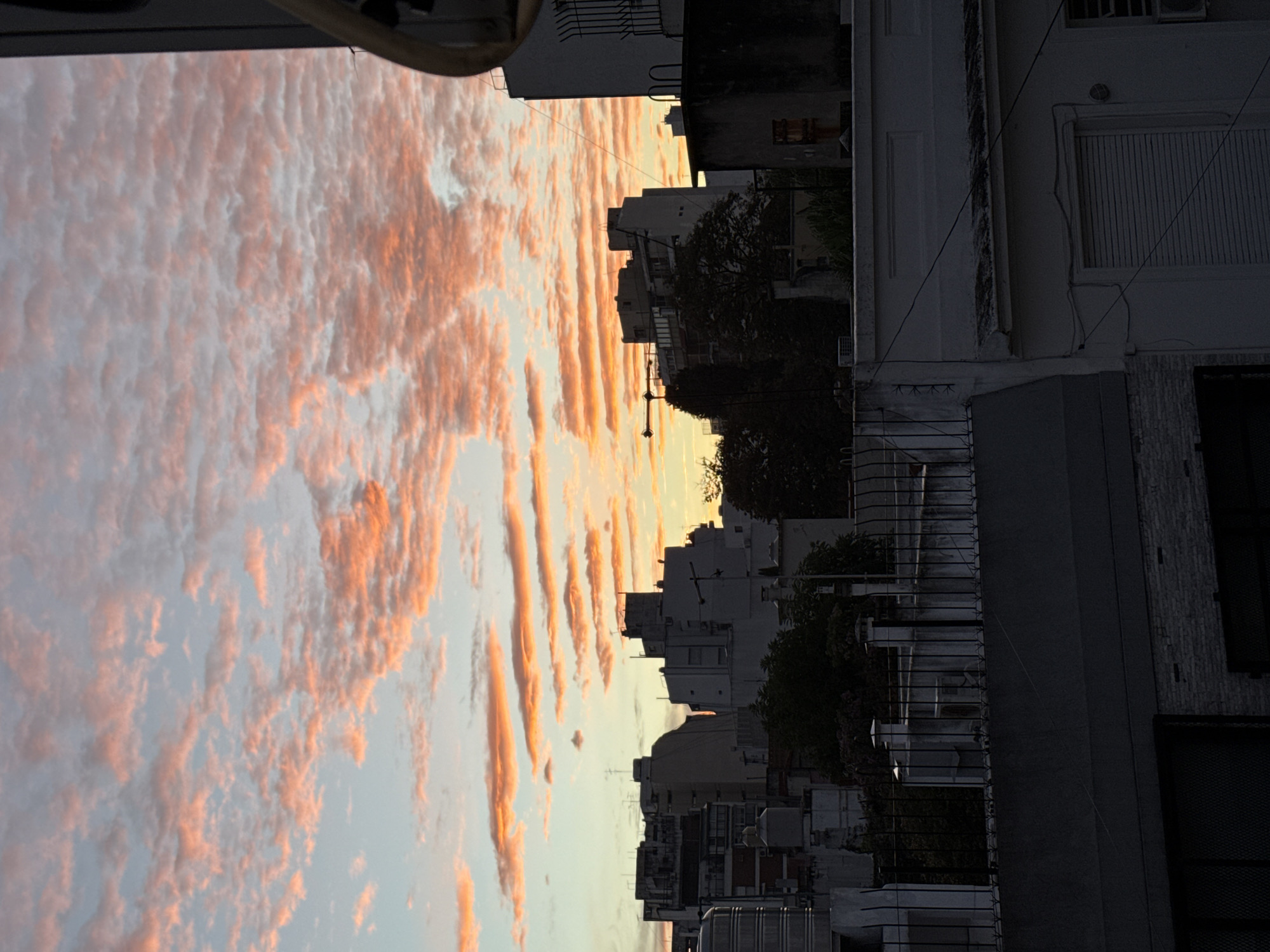 Sunset observed from street level in Buenos Aires