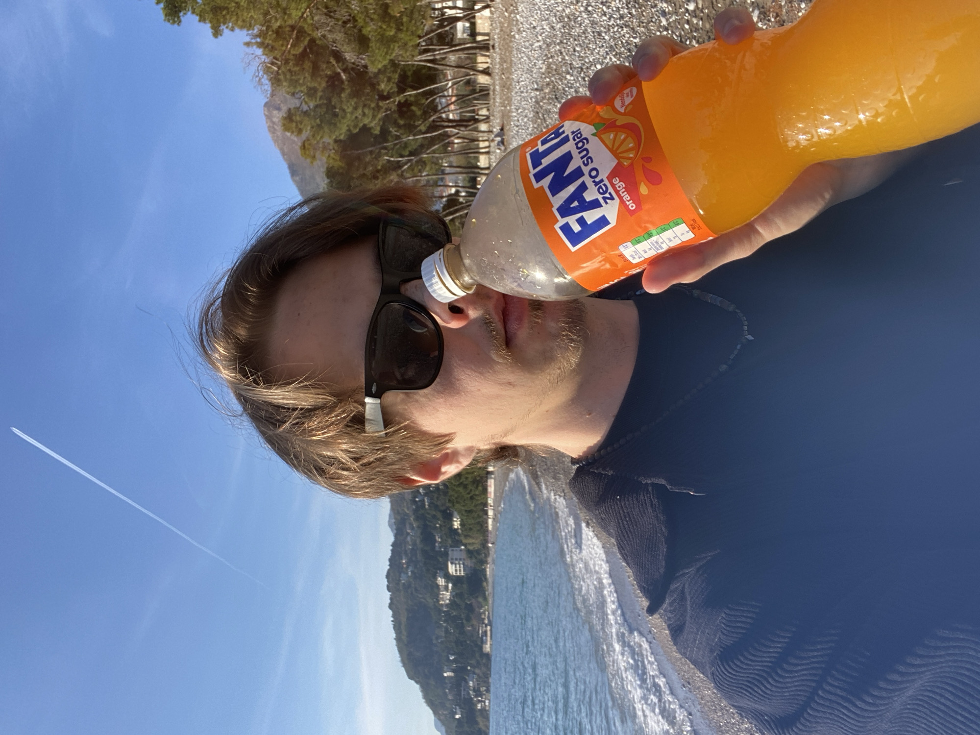 Woman enjoys outdoor meal in Bar, Montenegro