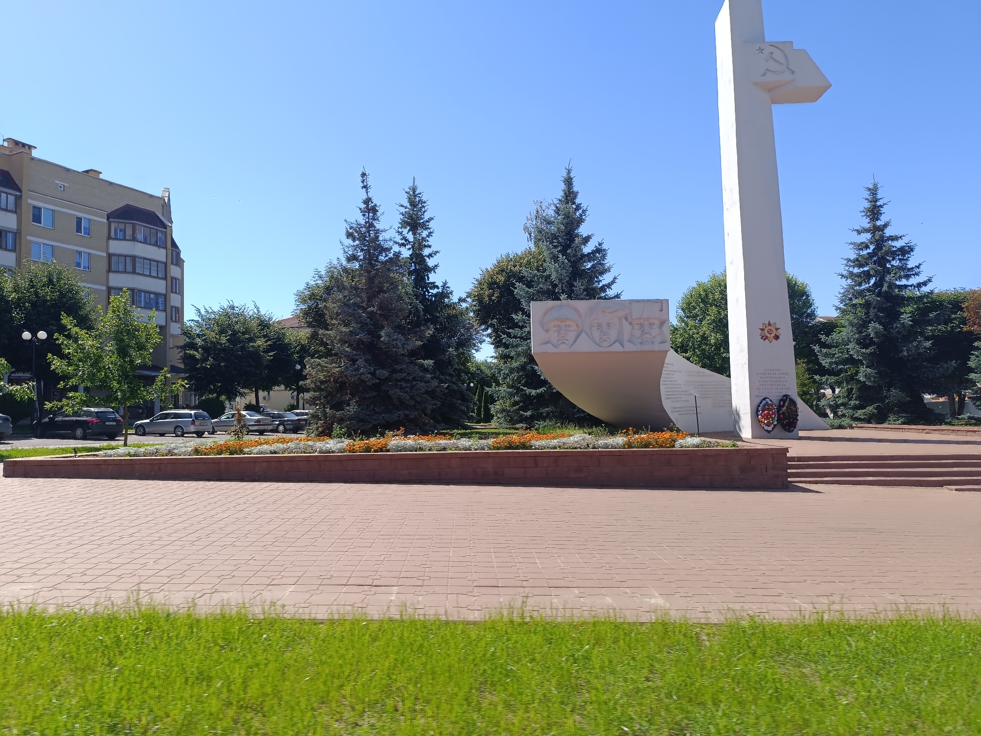 Soviet-era monuments along the streets of Orsha, Belarus