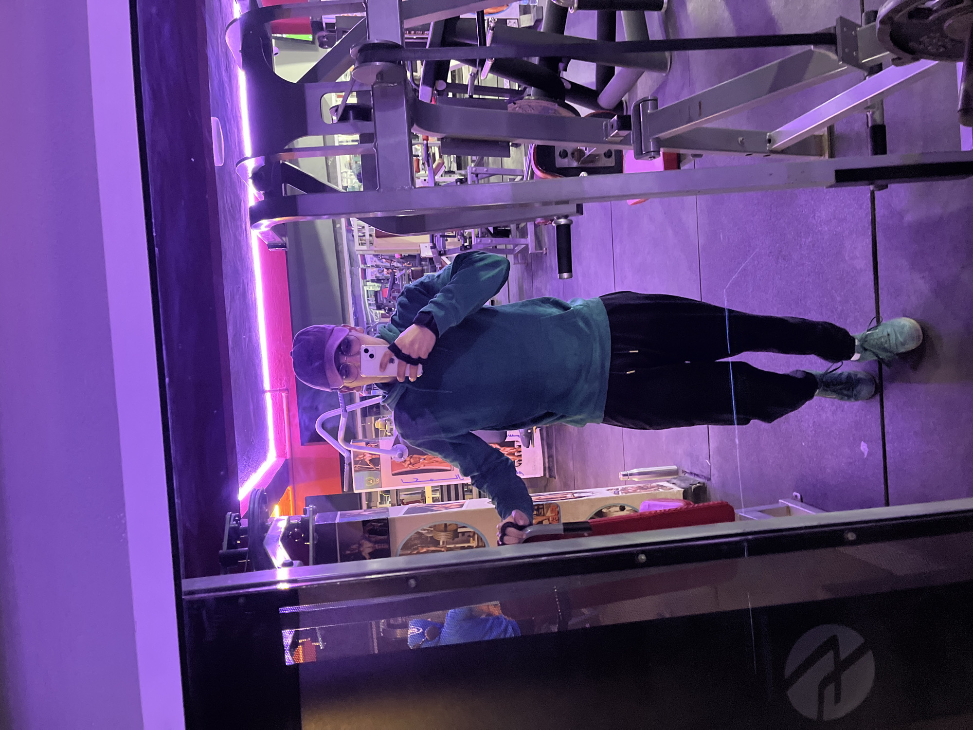 Gym-goer takes selfies during workout session in Fez