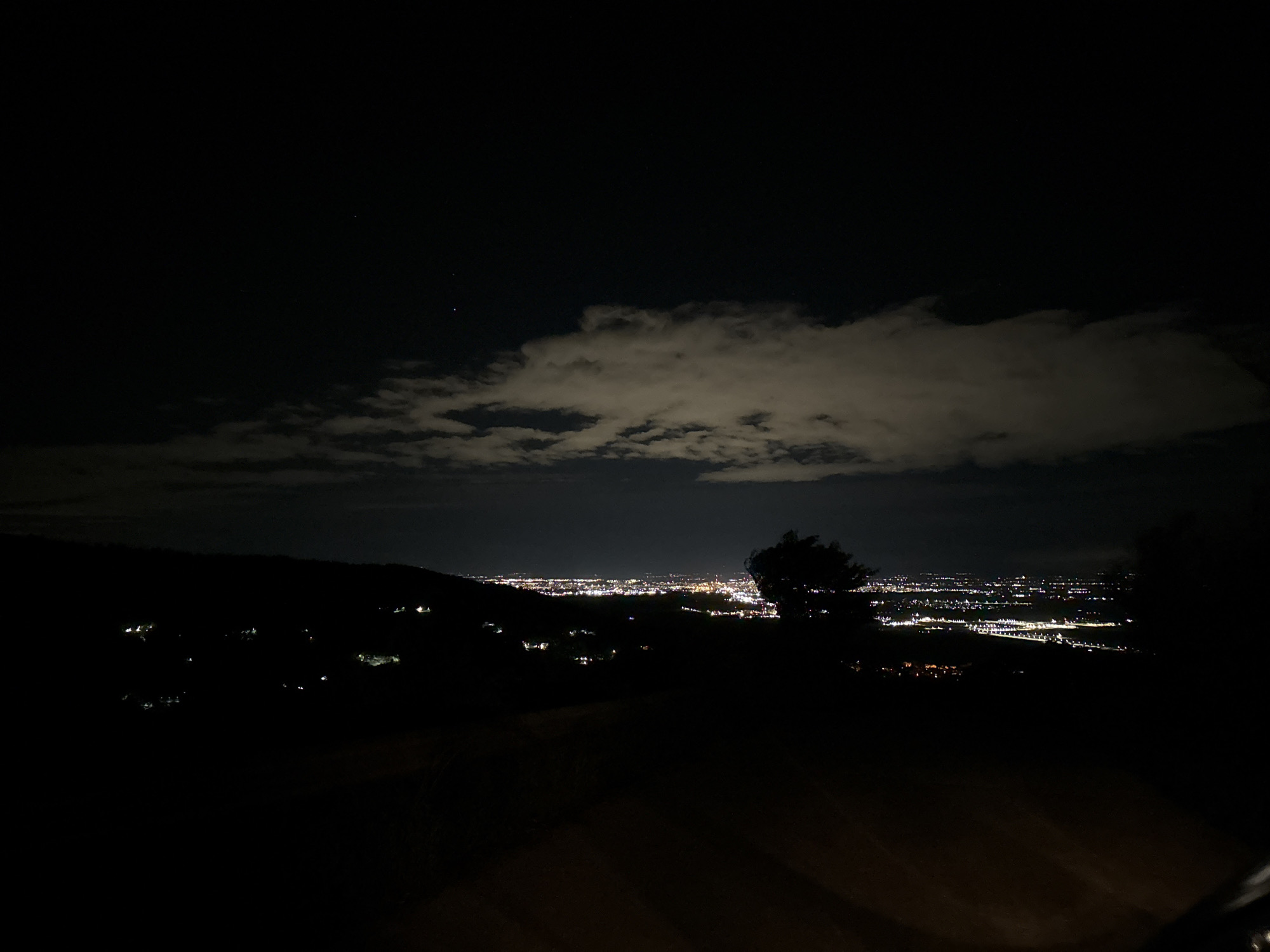 Nighttime cityscape views documented in Asenovgrad, Bulgaria