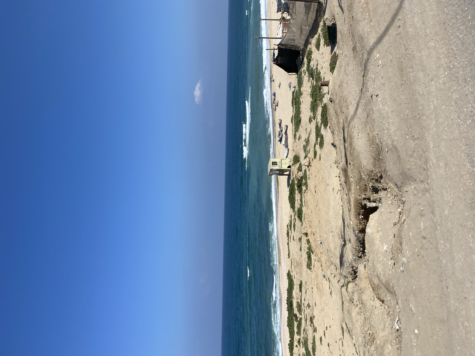 Morning coastal view captured from elevated position near Gaza