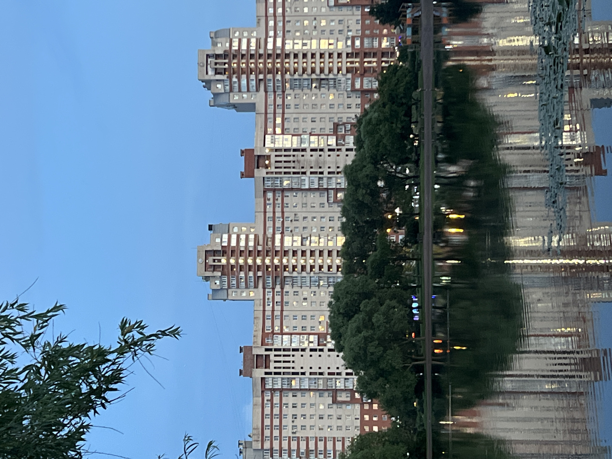 Dusk at a Saint Petersburg residential pond, summer evening