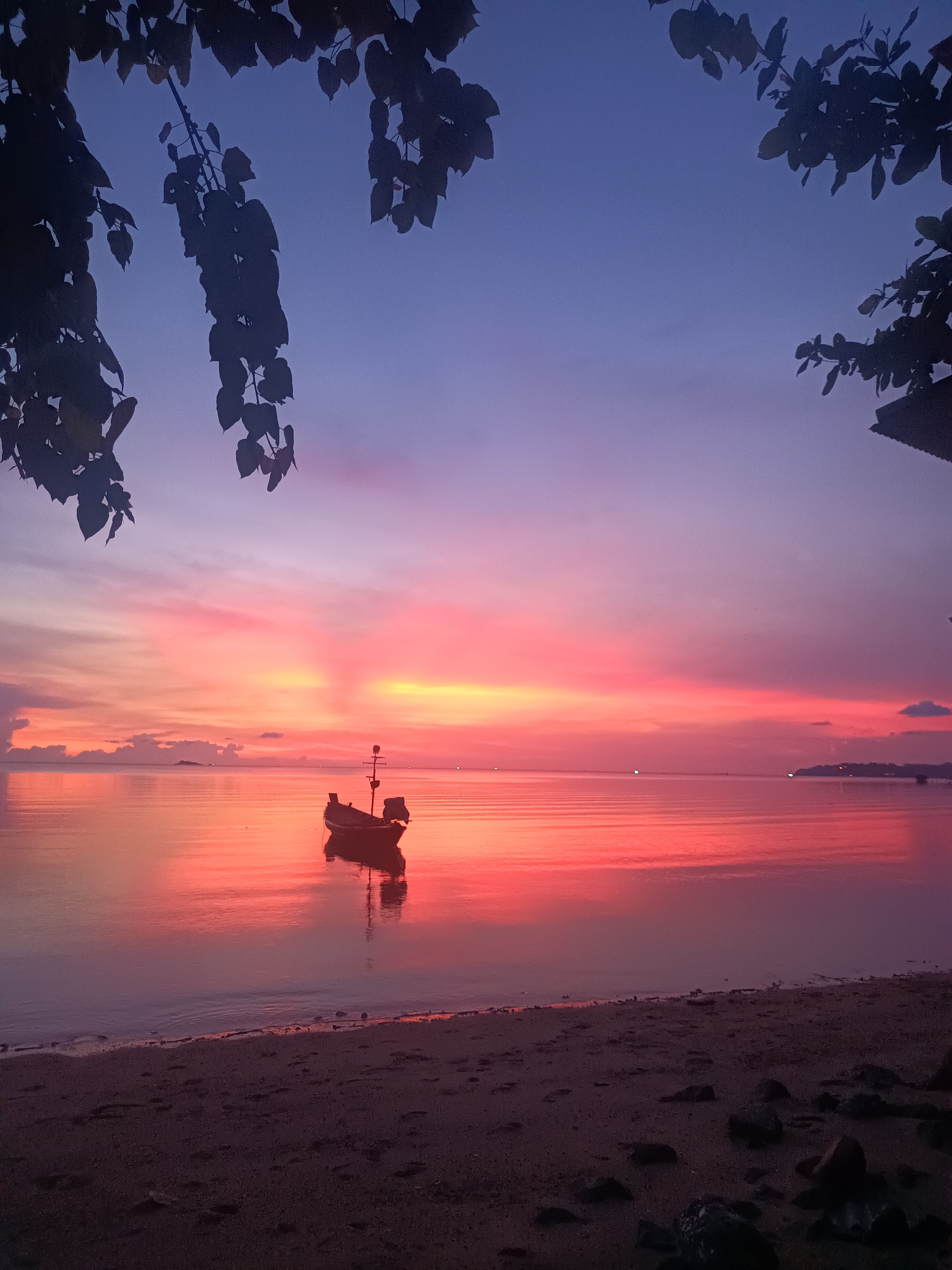 Sunset scenes documented at Baan Wok Tum coastal Thailand