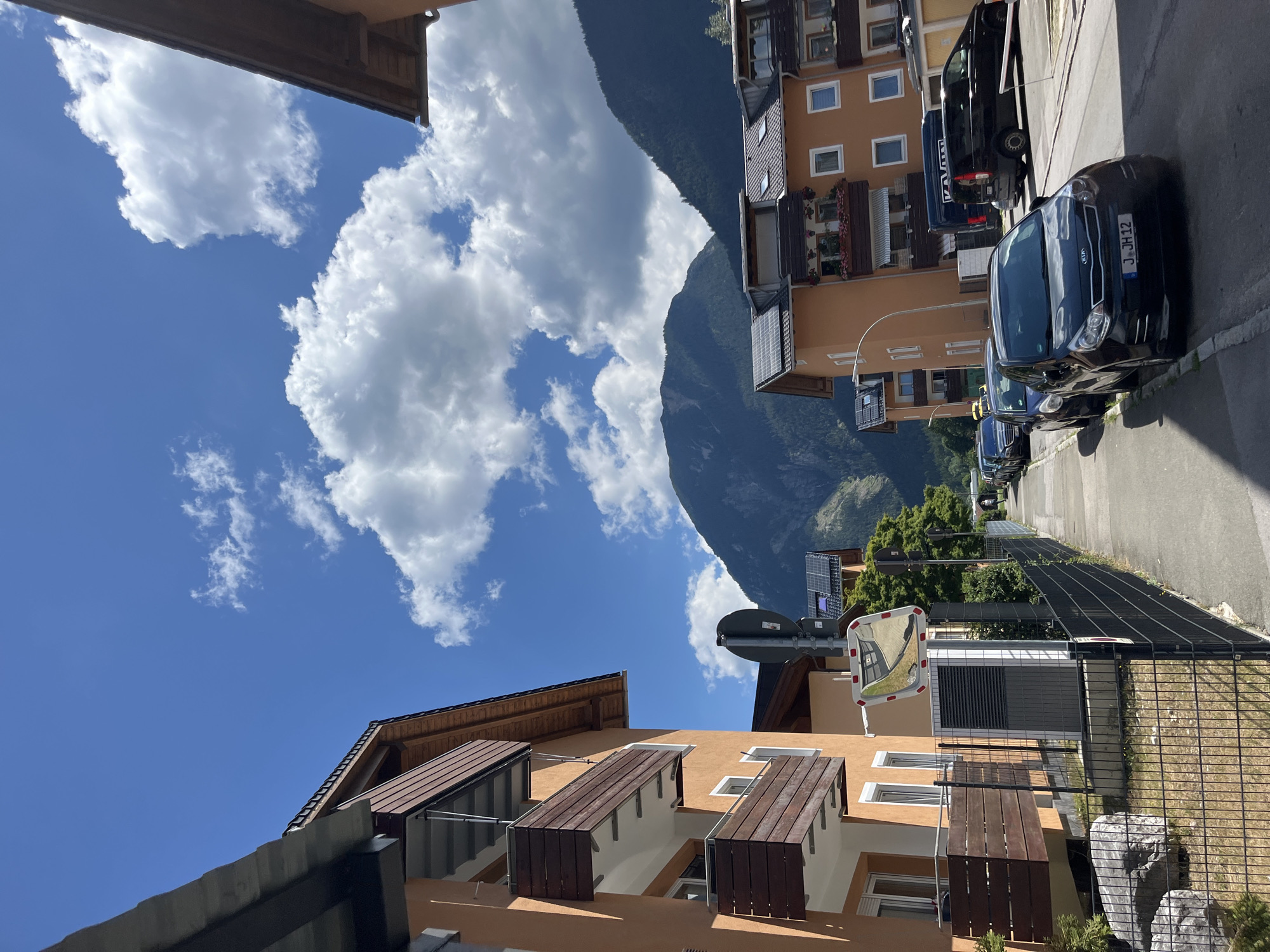 Morning stroll through a sunny Garmisch-Partenkirchen residential street