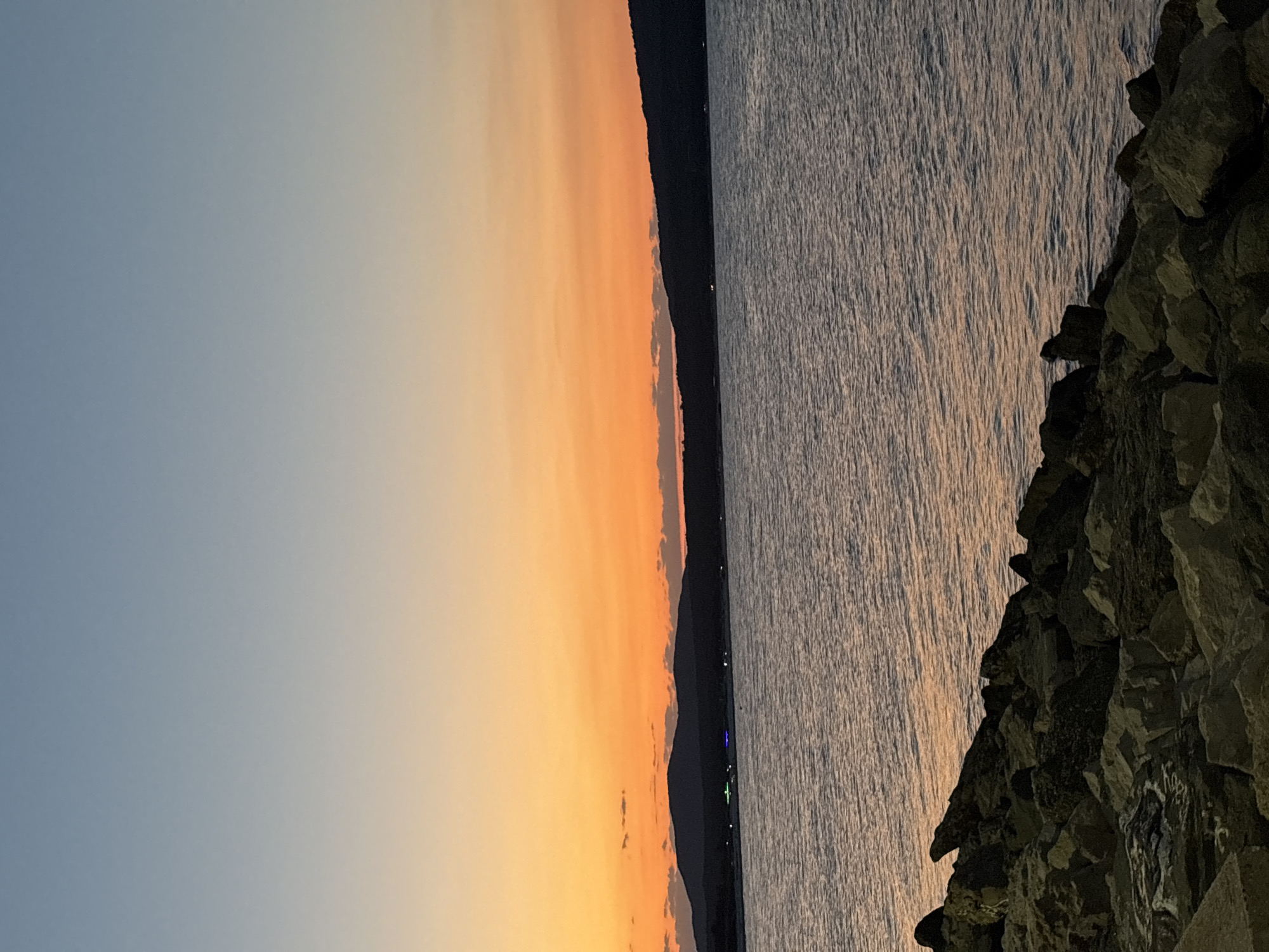 Dusk settles over the Primorsko coastline, Bulgaria