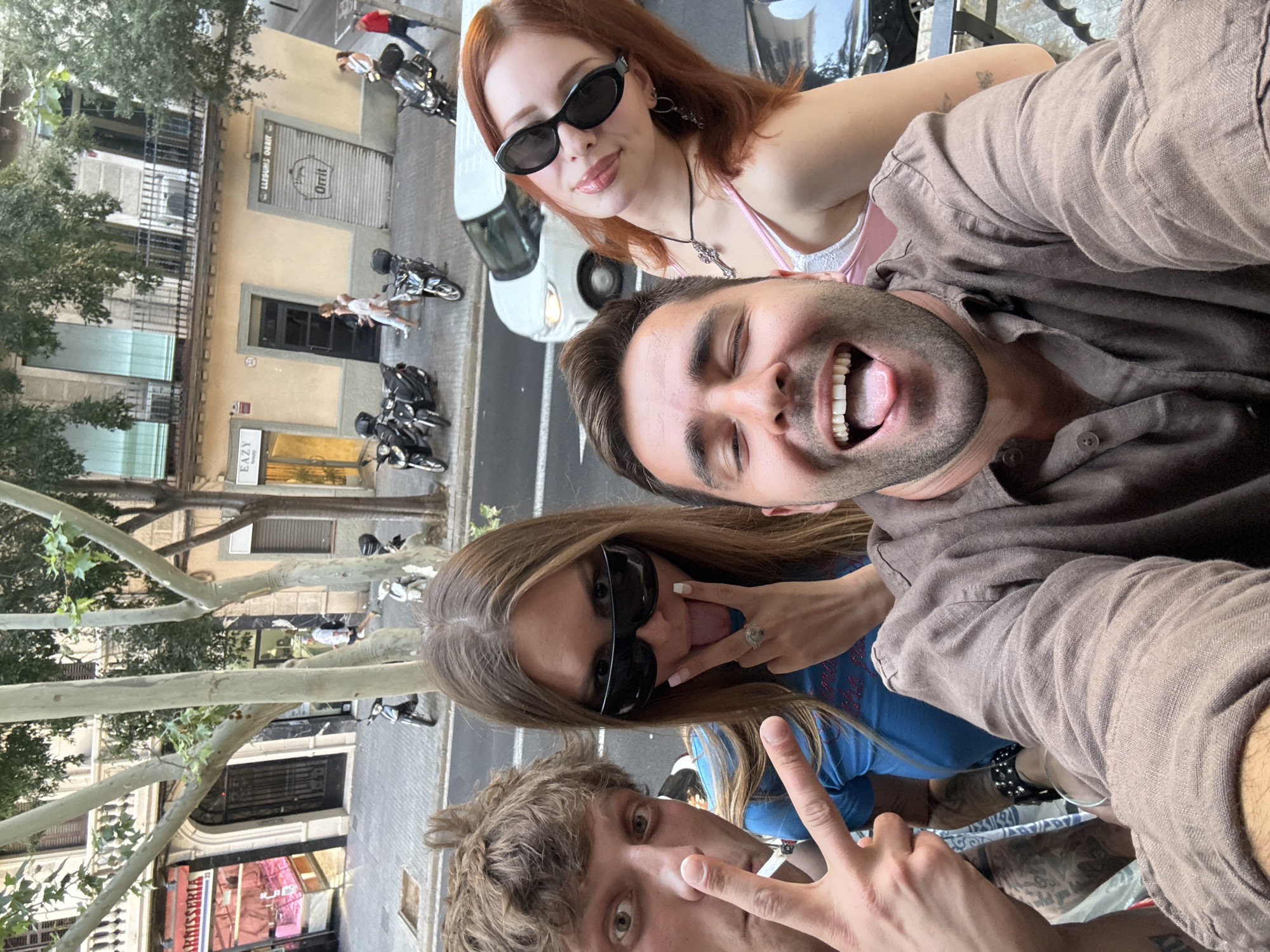 Casual afternoon hangout across Barcelona streets and balconies