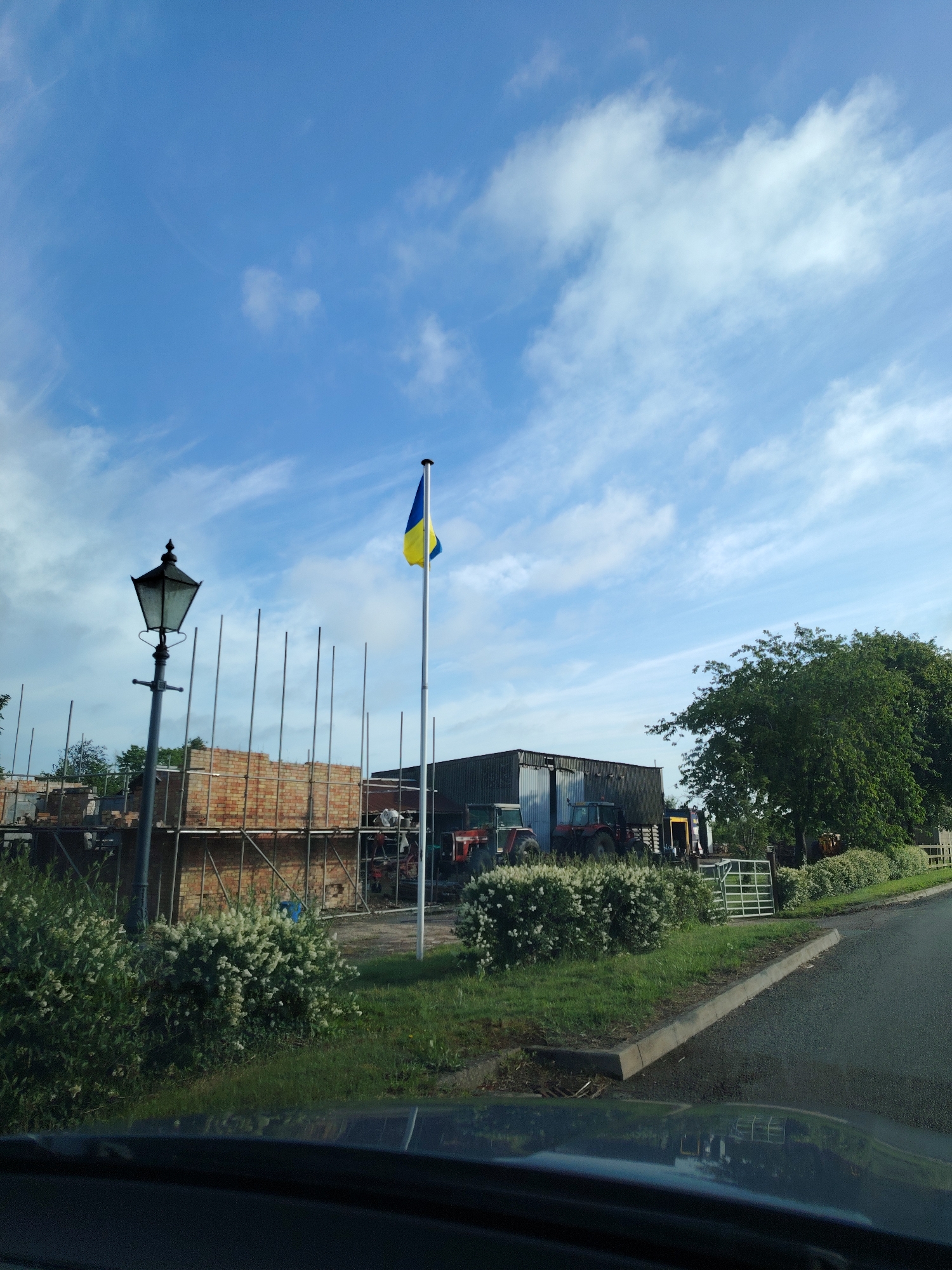 Morning drive through Huntingdonshire countryside captures church landmark