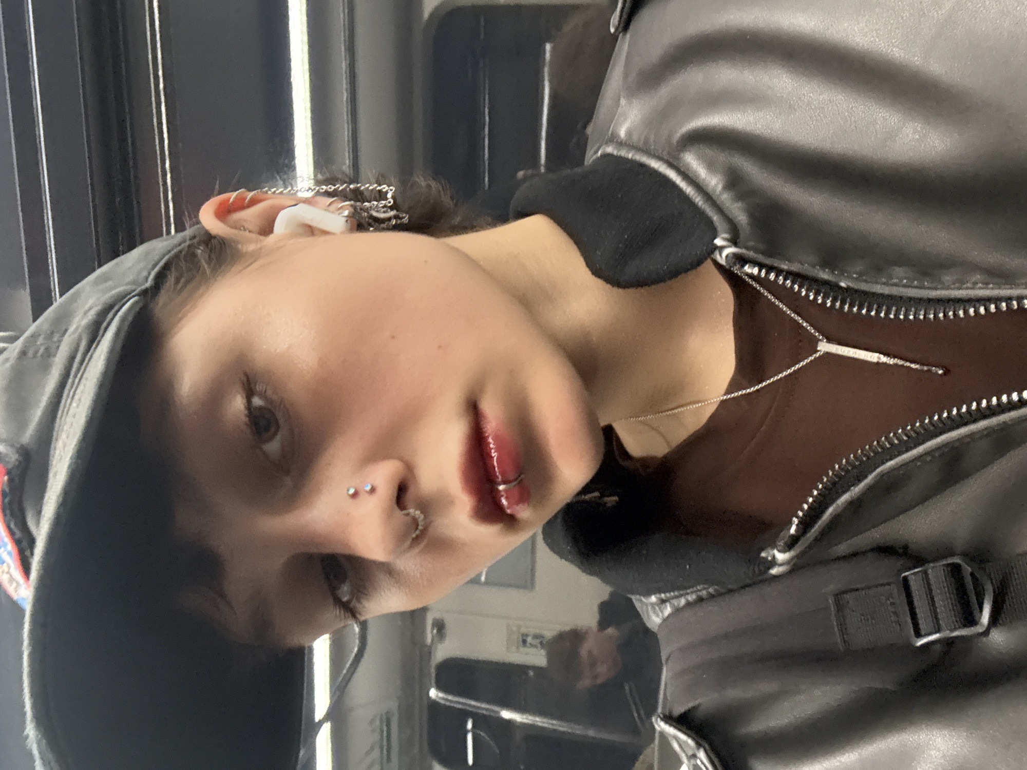 Commuter rides Saint Petersburg subway during midday