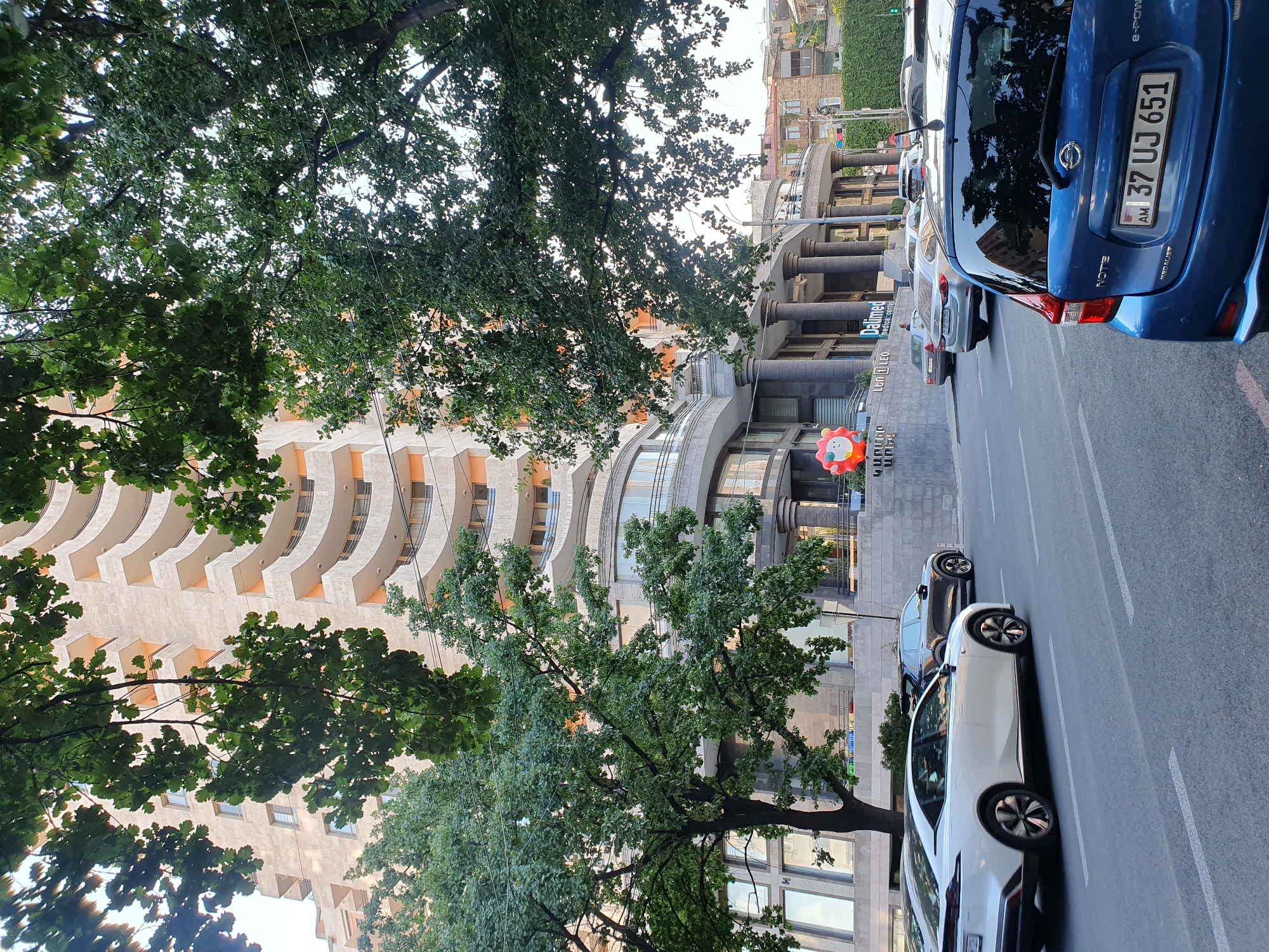 Quiet residential street in central Yerevan on a summer afternoon