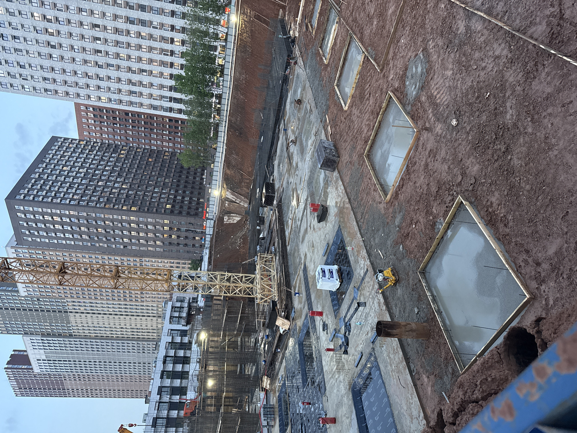 Construction site with concrete structures observed in Moscow