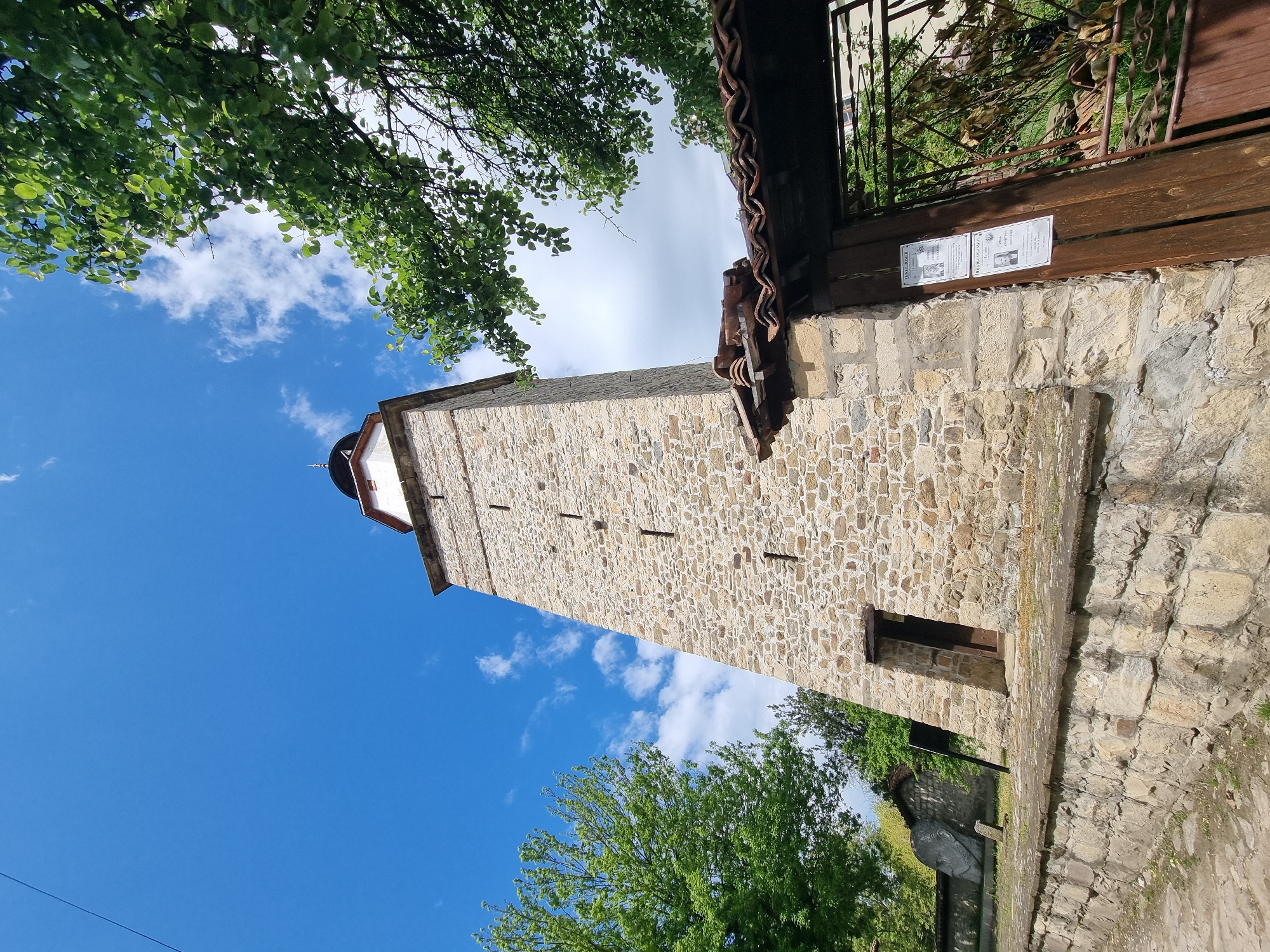 Tourist documents Elena Clock Tower and donation box Bulgaria