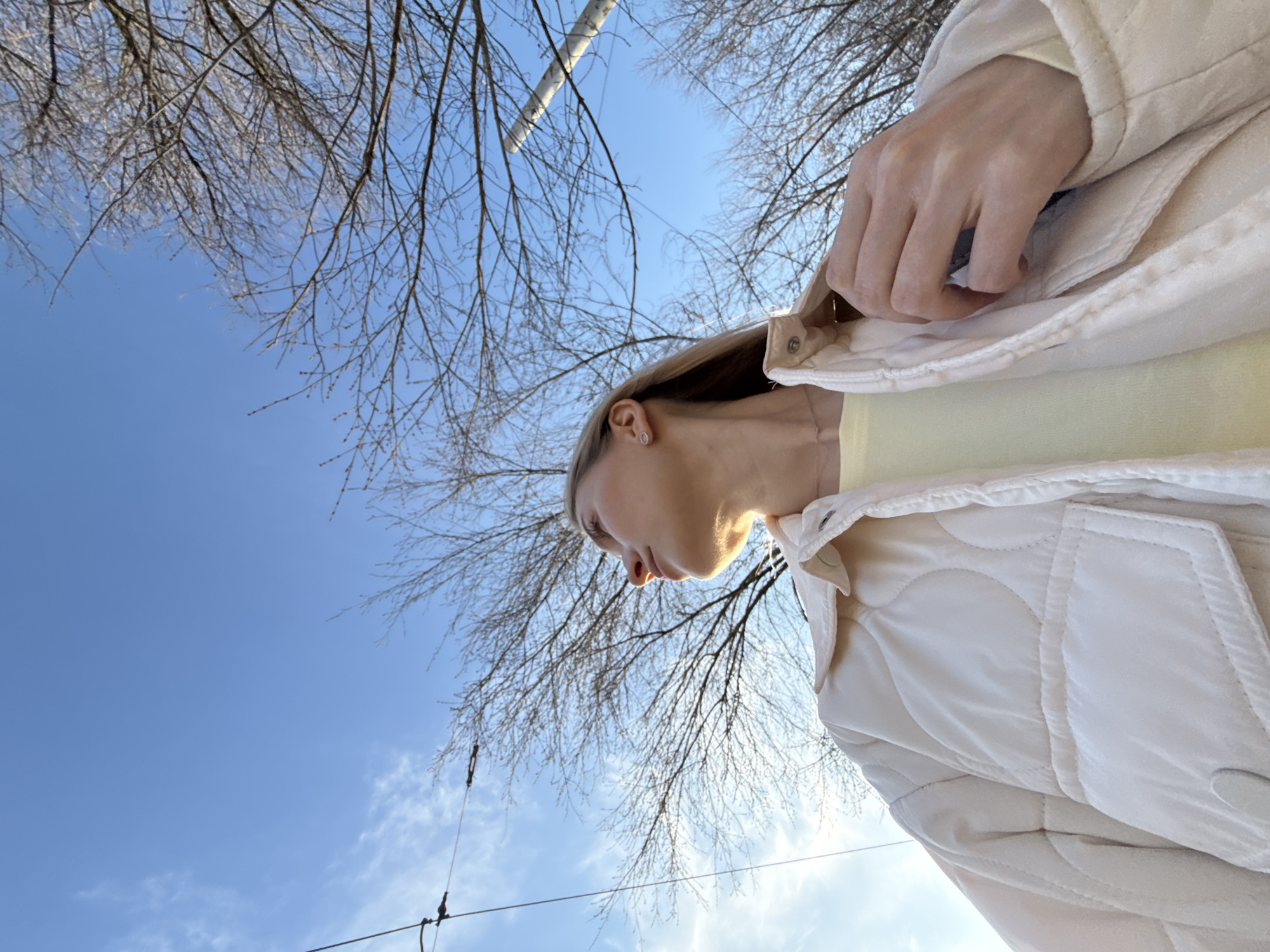 Woman photographed during shopping trip around Izhevsk, Russia