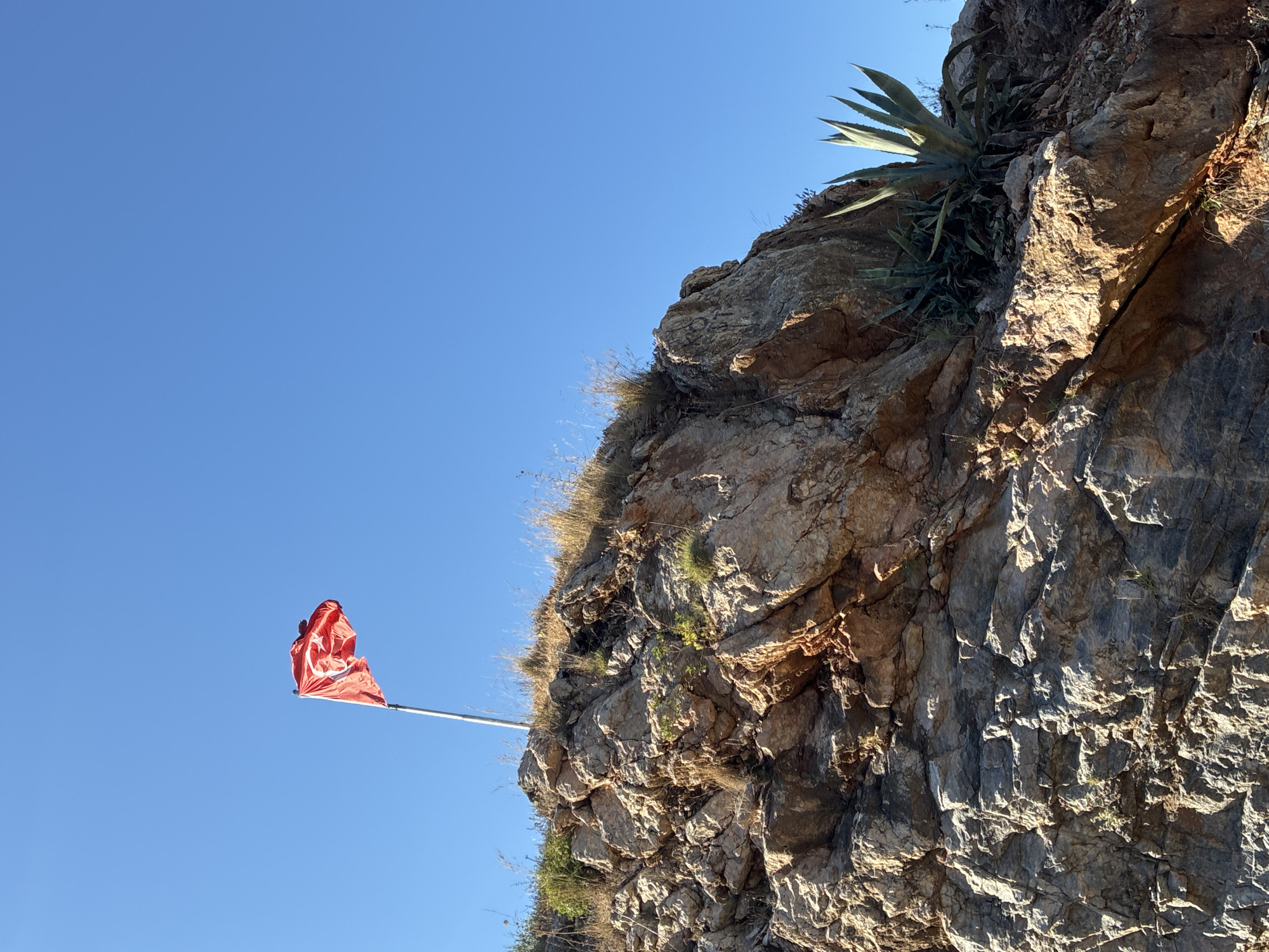 Alanya coastline: cliffs, breakwater, and open sea