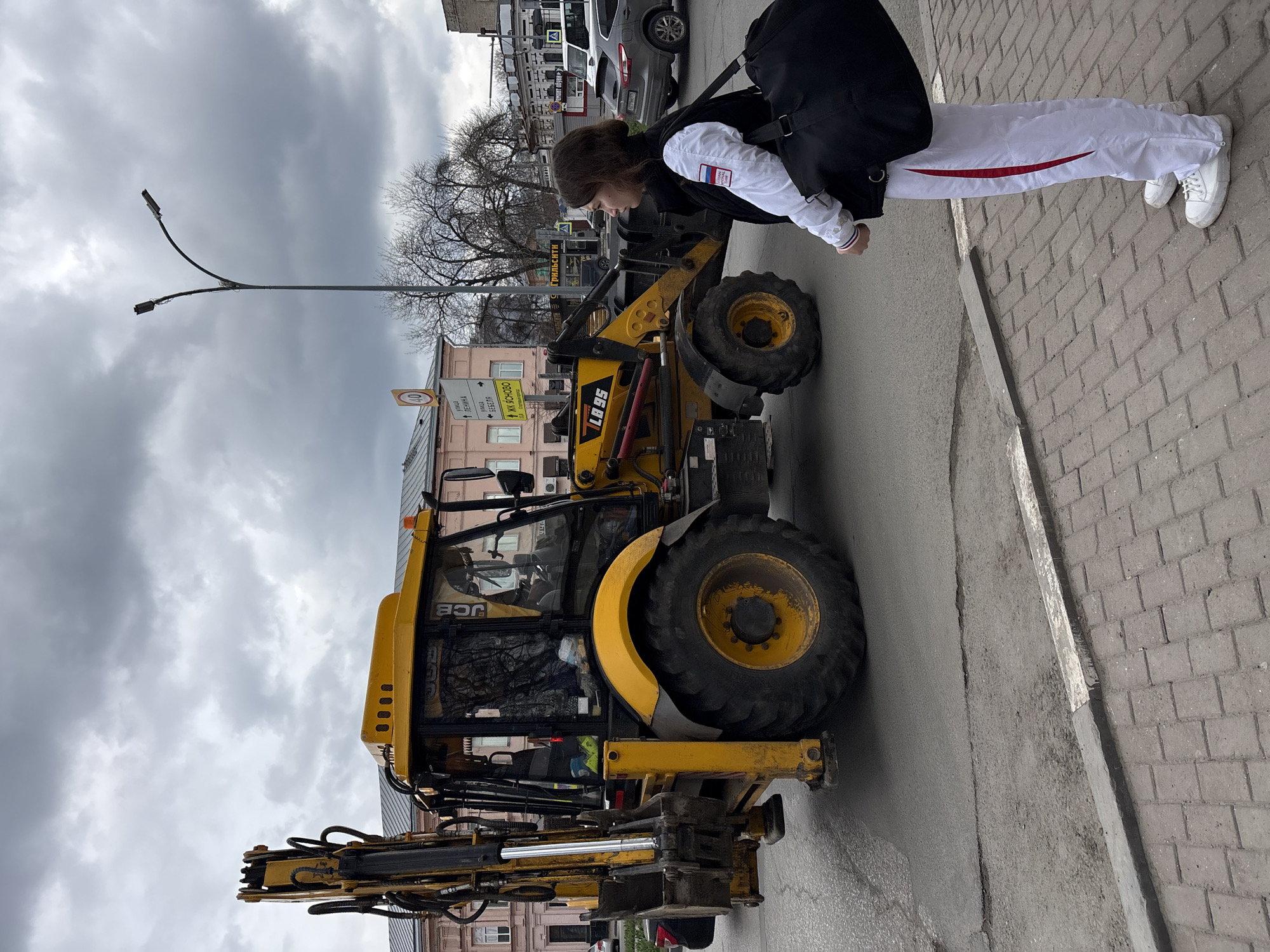 Woman observed near construction equipment on Ulyanovsk street